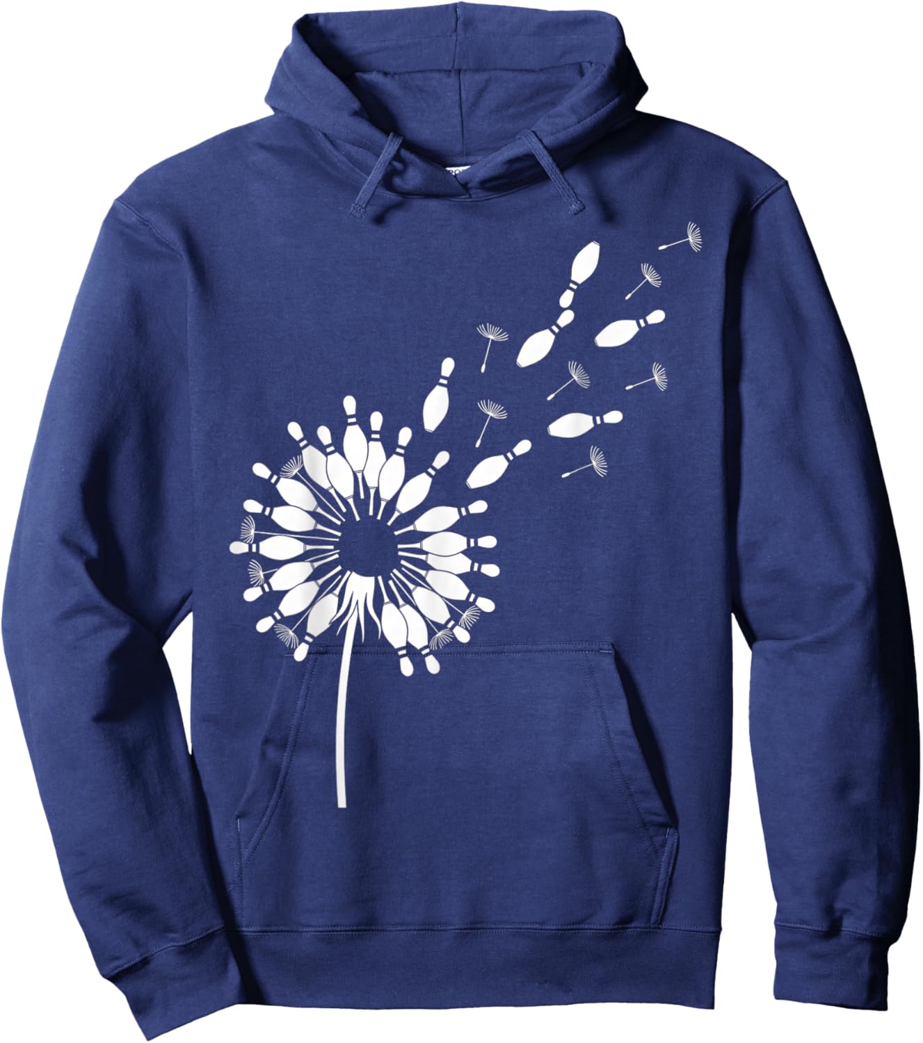 Bowling Pin Flower Hoodie - Hoodie | Navy
