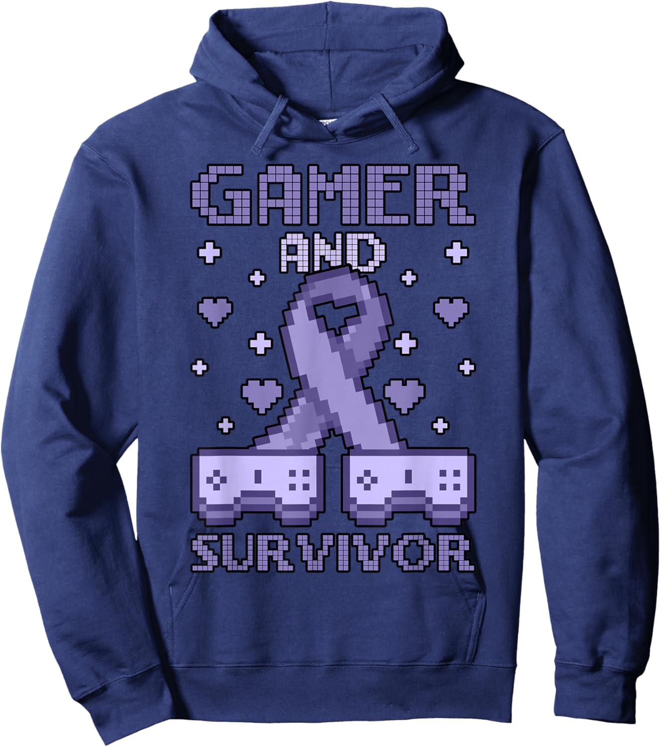 Hodgkins Lymphoma Awareness Gamer and Survivor Hoodie - Hoodie | Navy