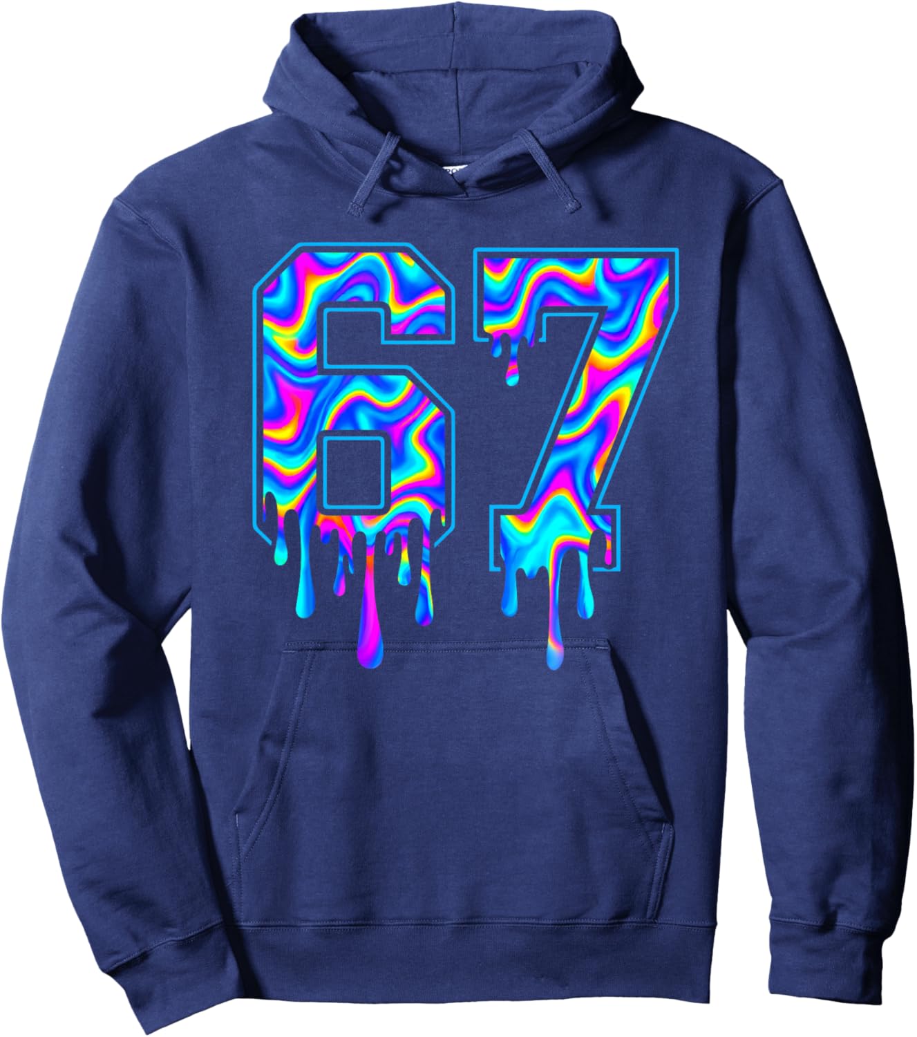 Swirl Six Seven Drip 6 7 Meme Gen Alpha Slang Hoodie - Hoodie | Navy