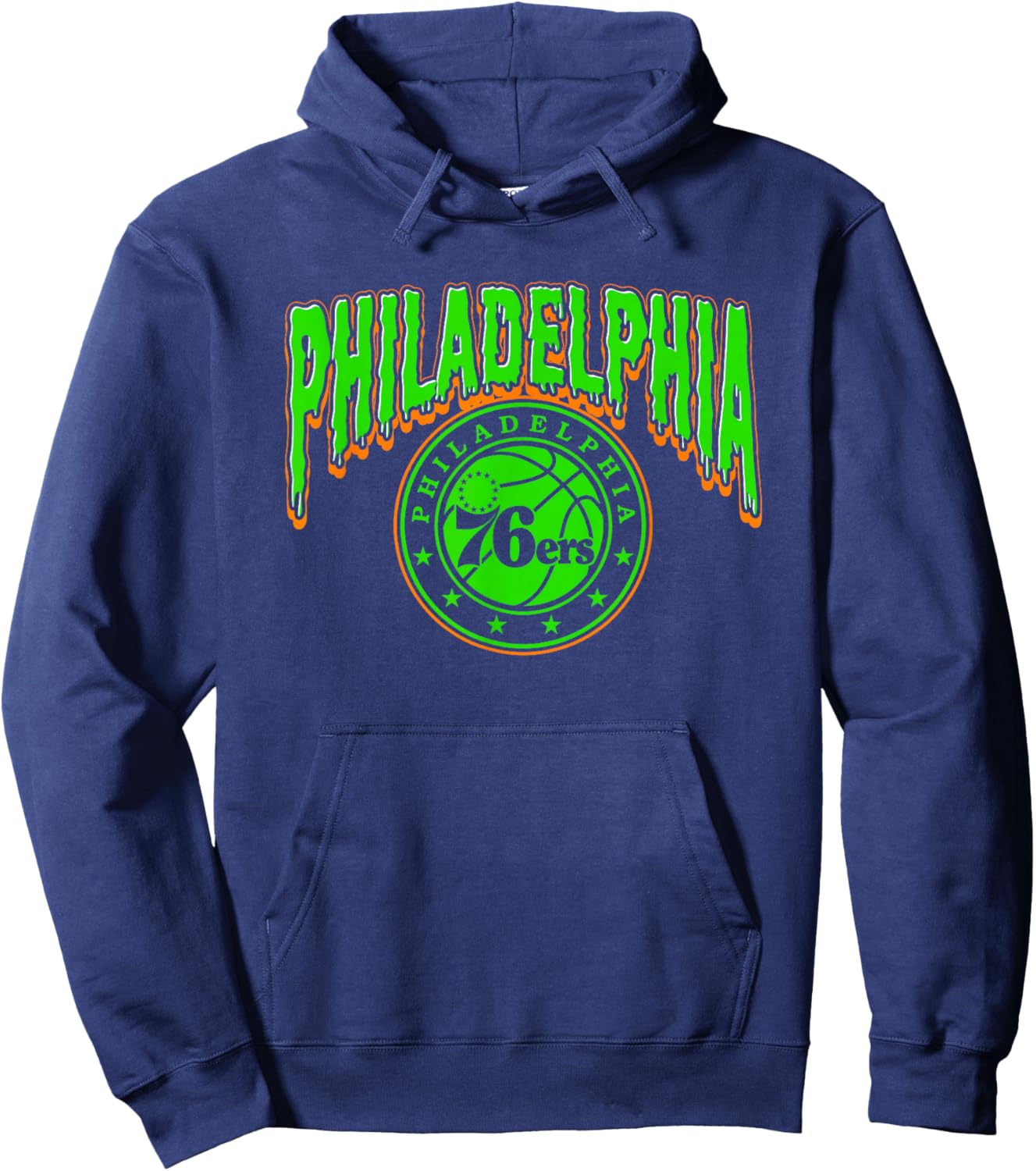NBA Philadelphia 76ers Halloween Scary Logo Hoodie - Hoodie | Navy