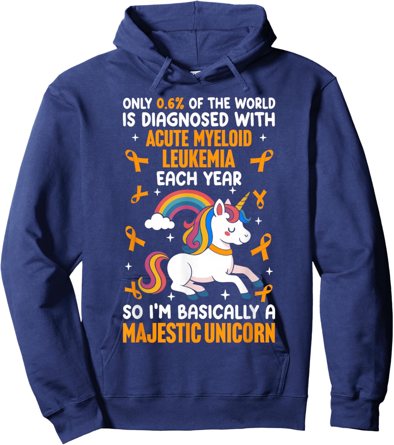 Acute myeloid Leukemia Warrior Hoodie - Hoodie | Navy