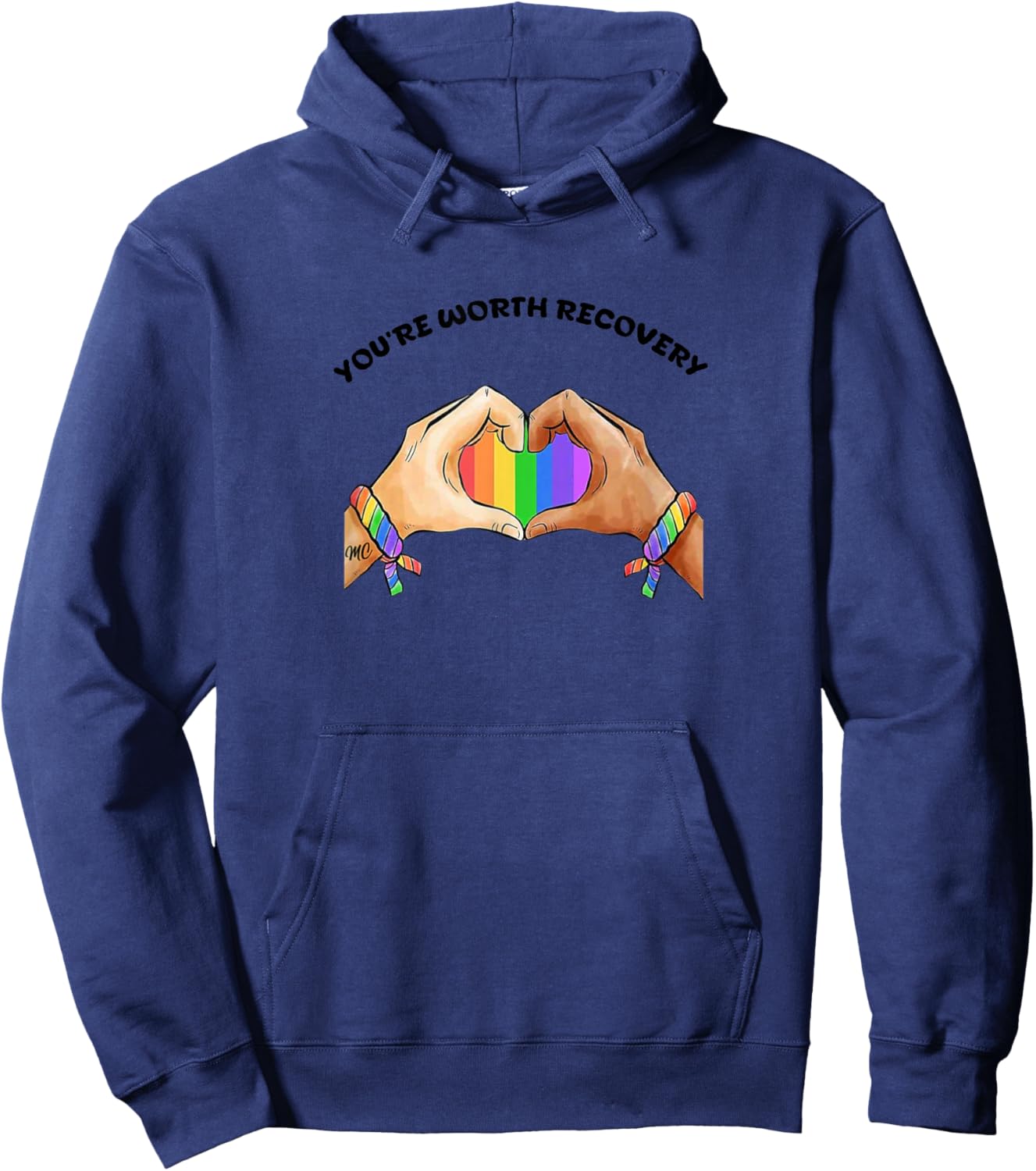 BFOREVERCO You’RE Worth Recovery Hoodie - Hoodie | Navy