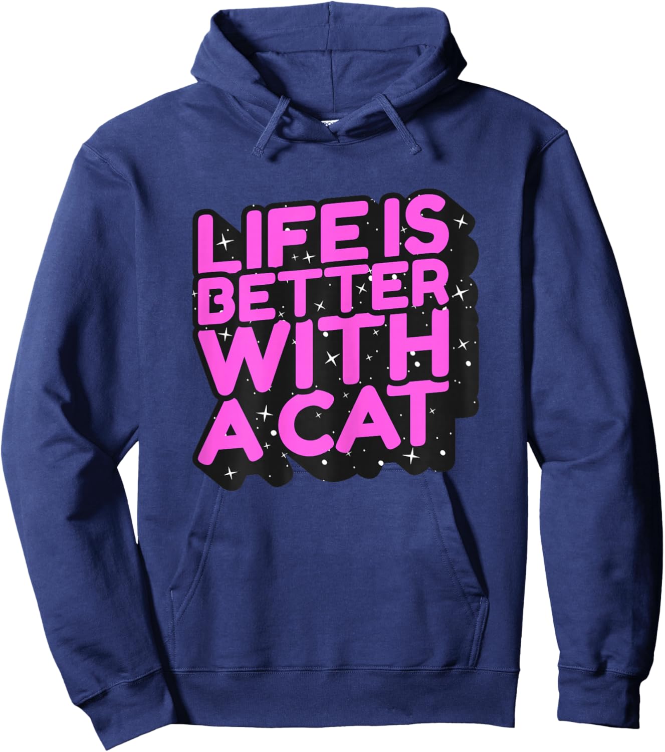 Life is Better with a Cat - Cute Cat Mom Hoodie - Hoodie | Navy