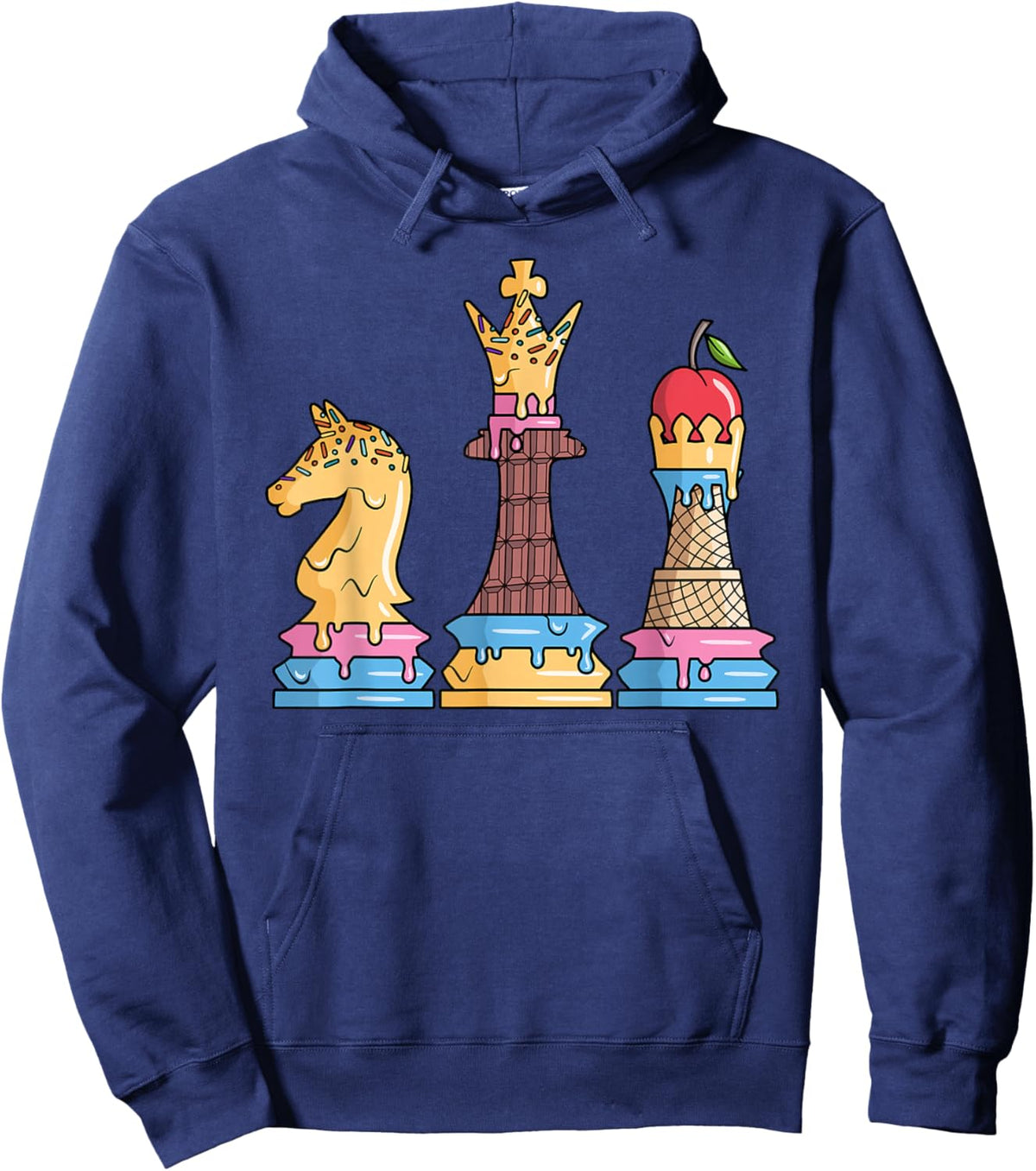 Chess Player Drip Kids Men Boys Dripping Chess Hoodie - Hoodie | Navy
