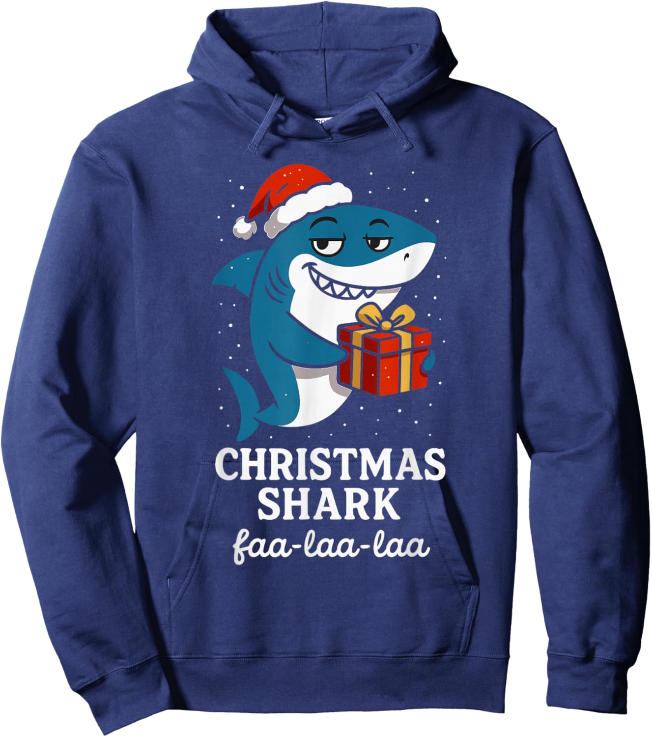 Cute Shark Men Women Kids Funny Christmas Hoodie - Hoodie | Navy
