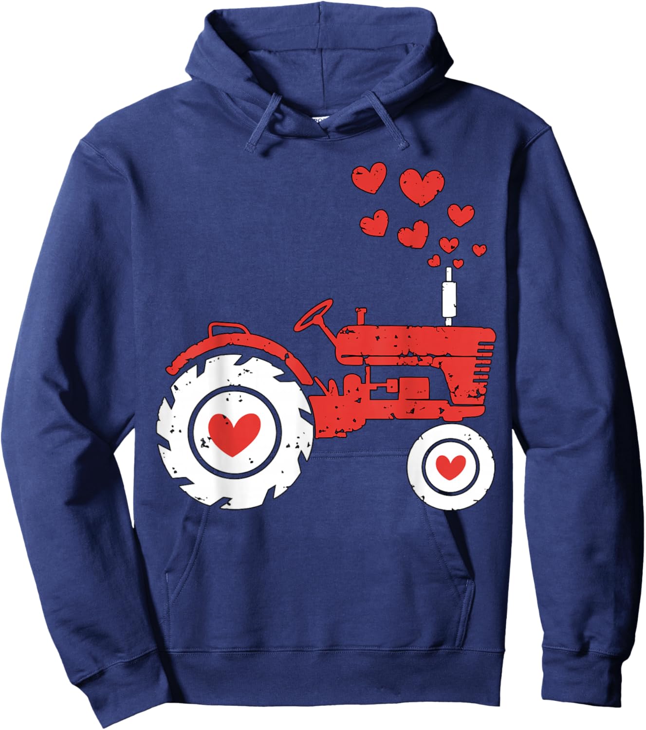Tractor Valentine's Day Hoodie - Hoodie | Navy