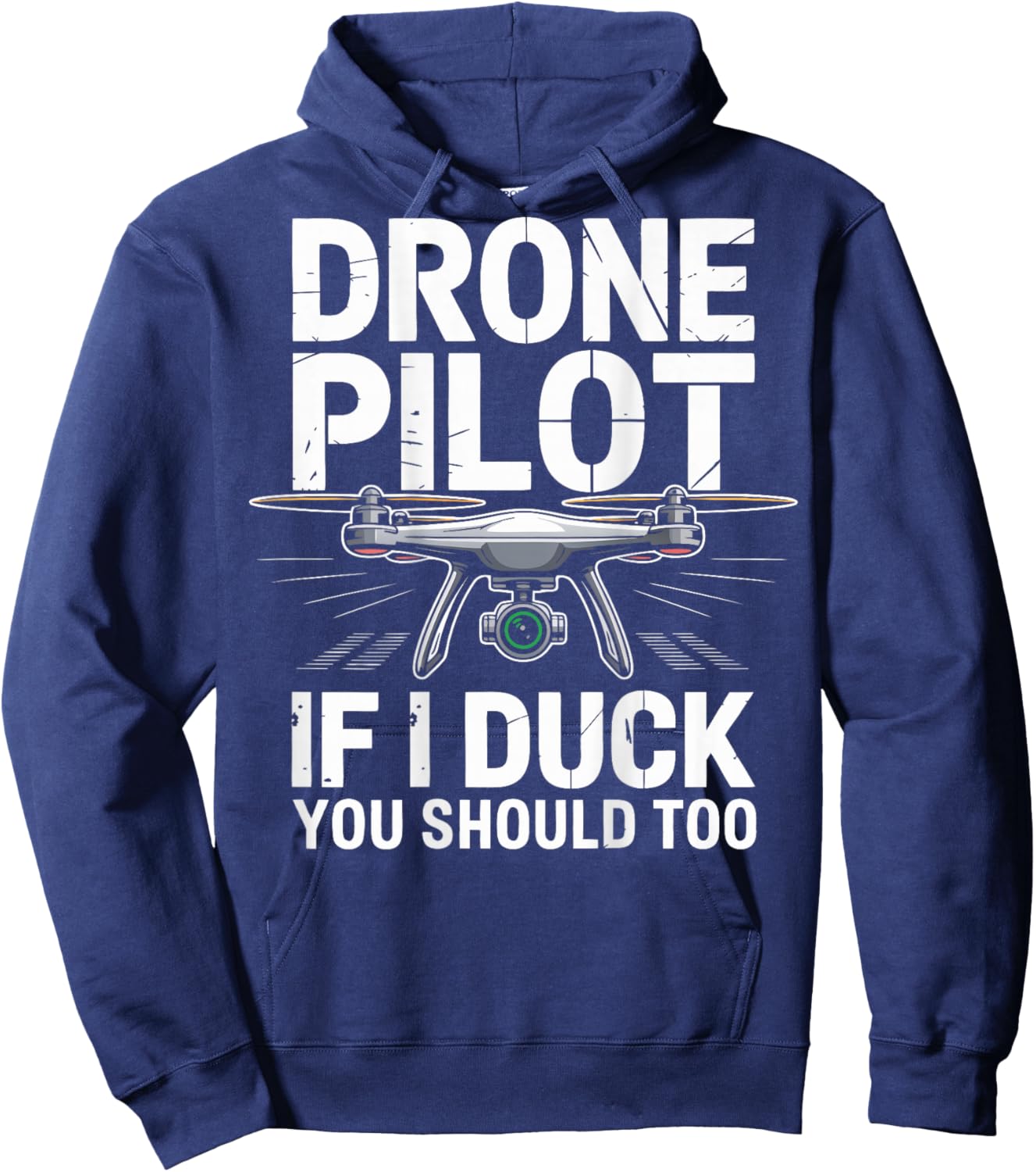 Funny Drone Pilot FPV Drone Racing (On Back) Hoodie - Hoodie | Navy