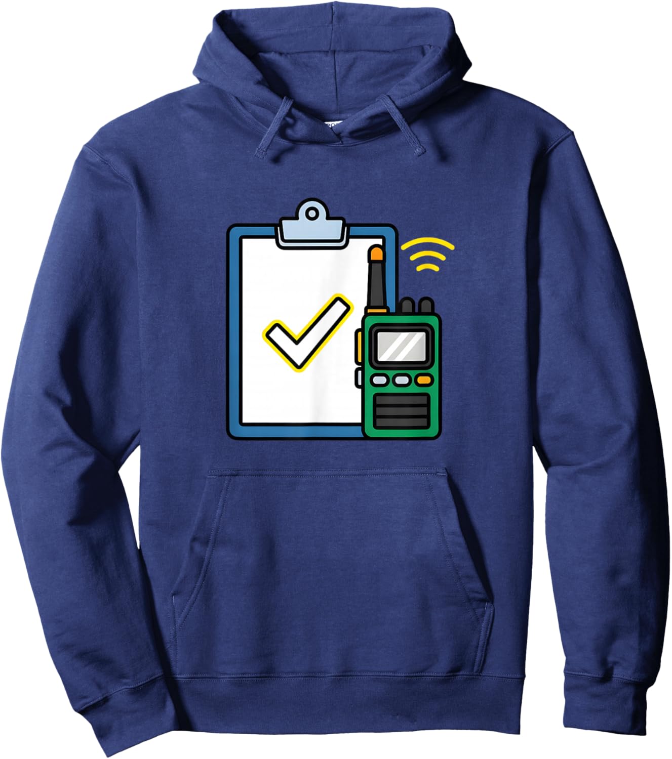 Security Walkie Talkie Safety Checklist Icon Hoodie - Hoodie | Navy
