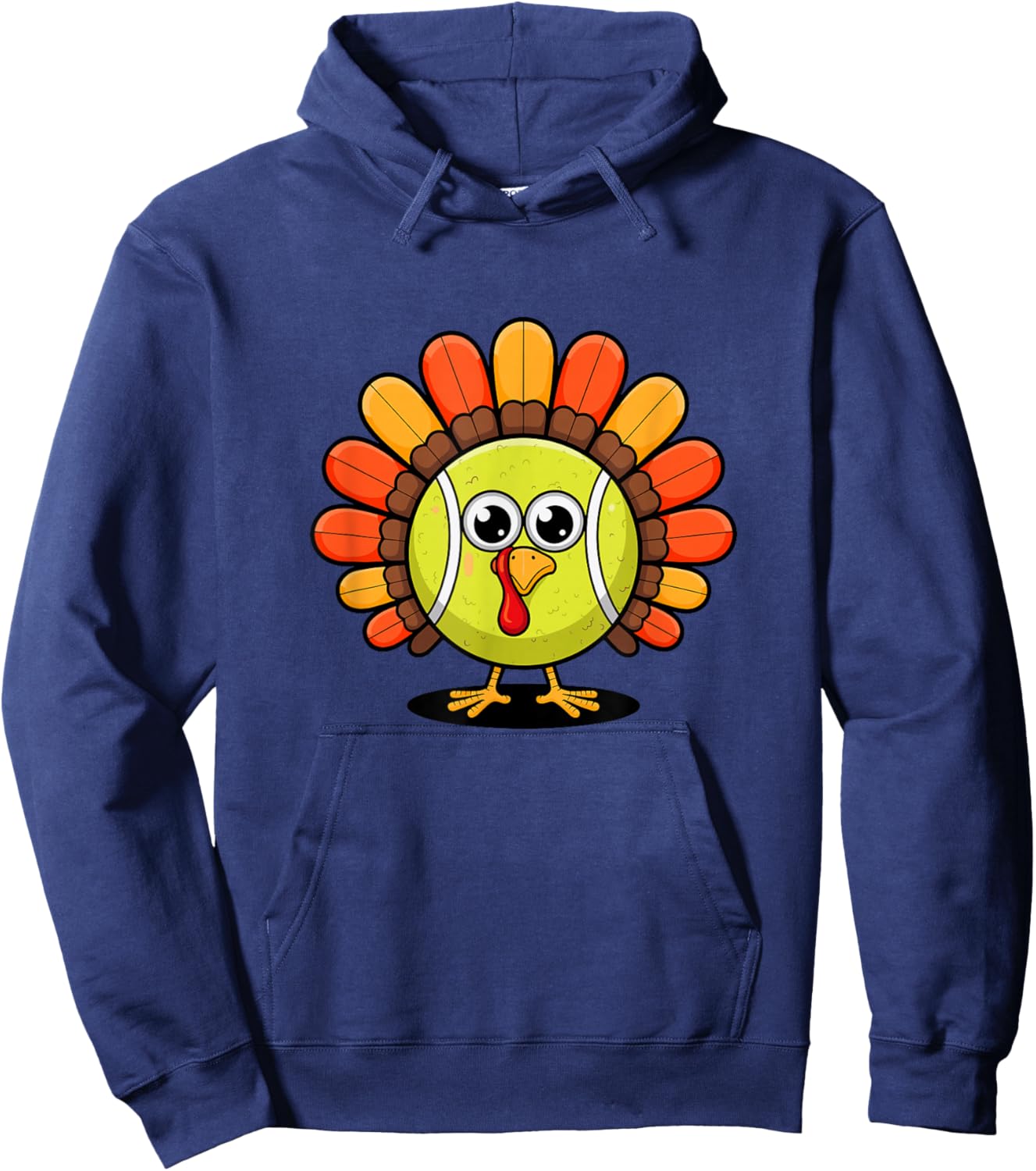 Thanksgiving Turkey Tennis Ball Hoodie - Hoodie | Navy