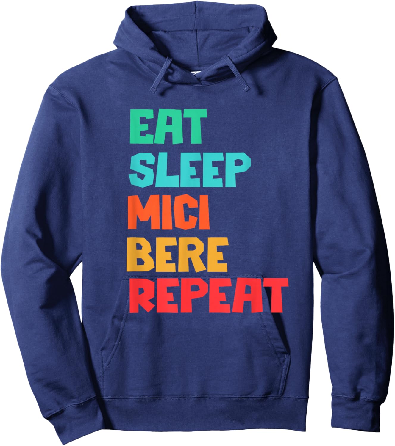 Eat Sleep Mici Bere Repeat Funny Romanian BBQ Hoodie - Hoodie | Navy