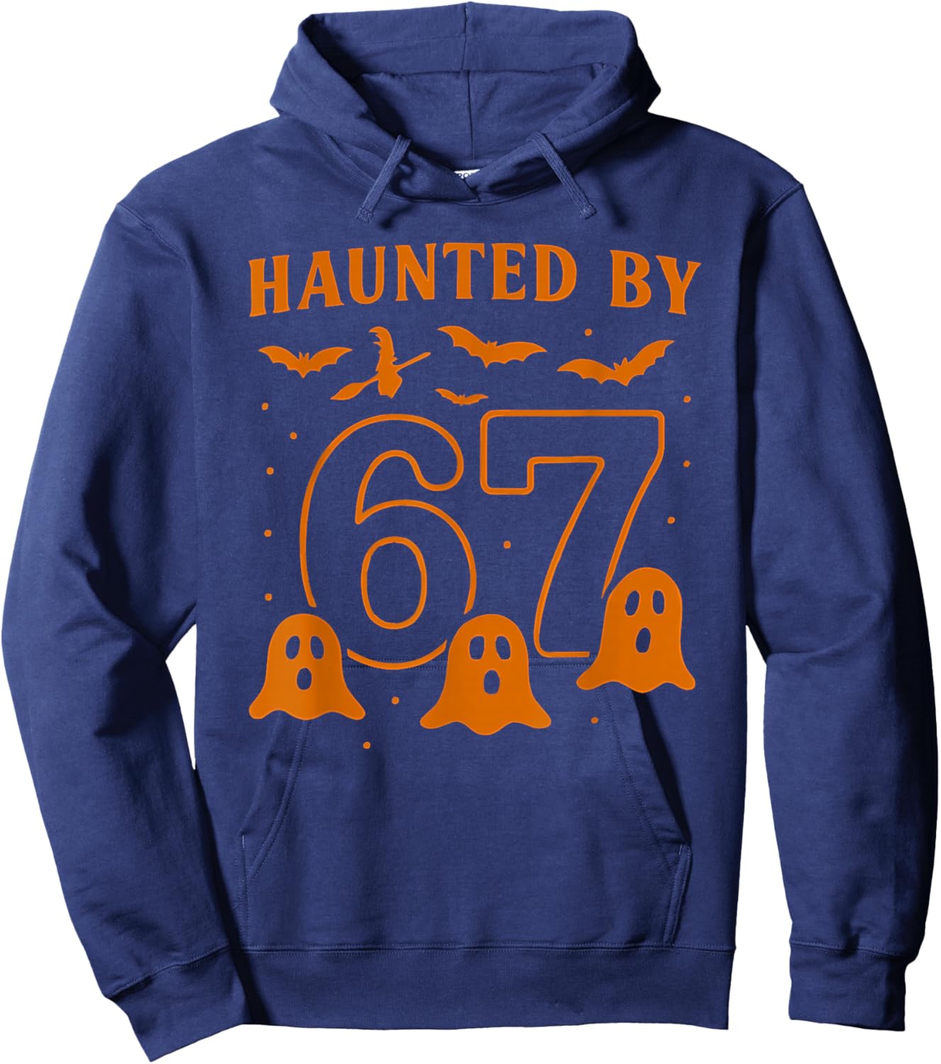 Haunted by 67 Meme Halloween Ghost Graphic Hoodie - Hoodie | Navy