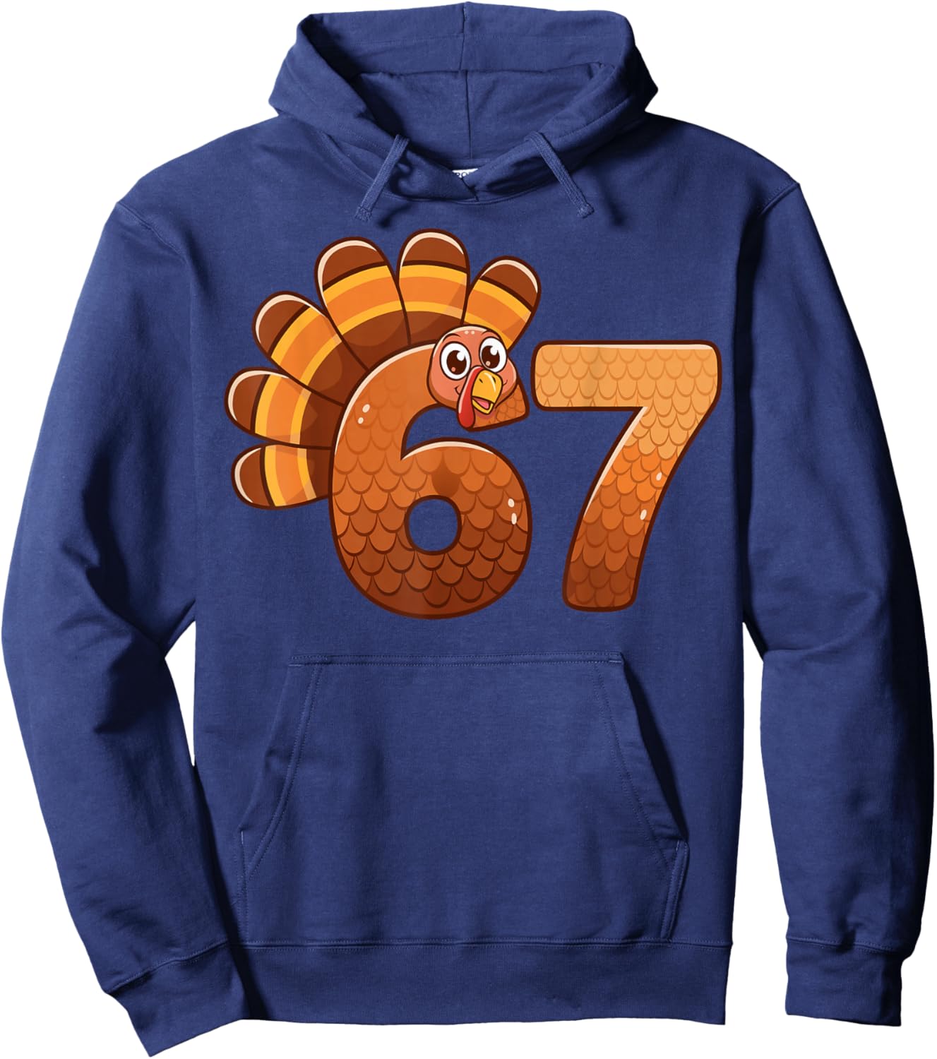 Kids Meme Six Seven Turkey 6-7 67 Thanksgiving Hoodie - Hoodie | Navy