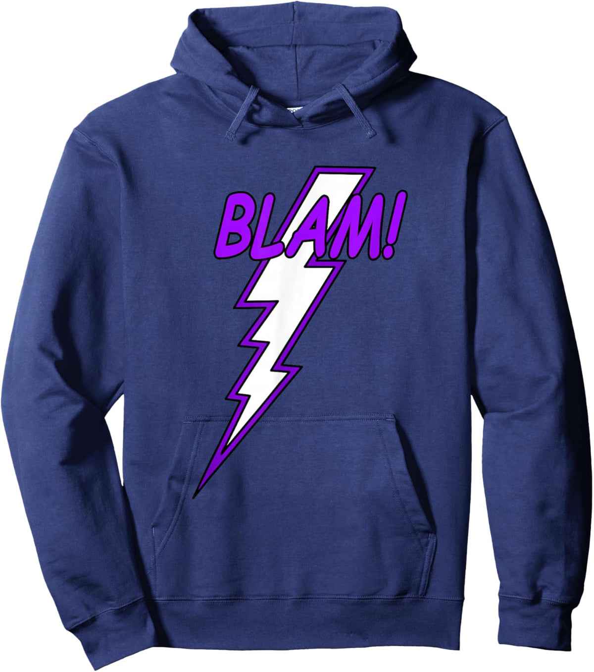 Purple Color Blam! Purple Graphic Hoodie - Hoodie | Navy