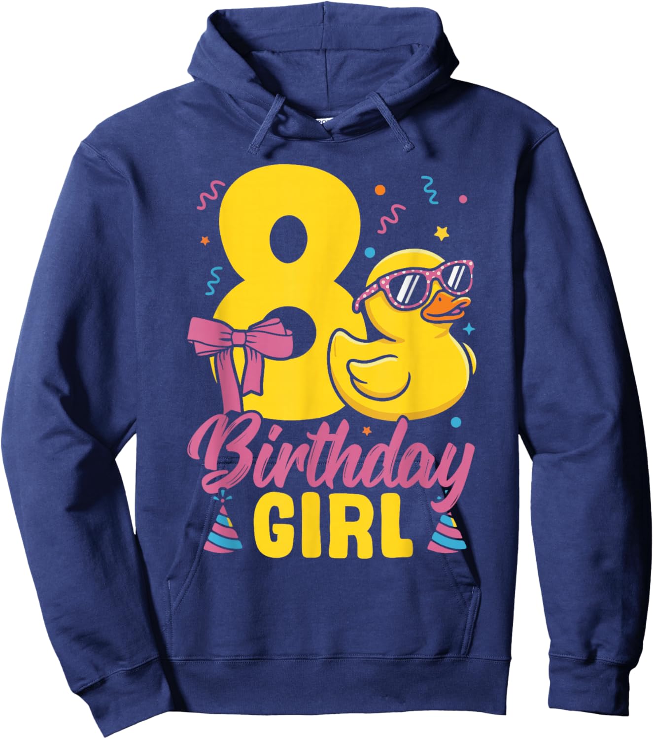 Rubber Duck 8th Birthday Girl Hoodie - Hoodie | Navy