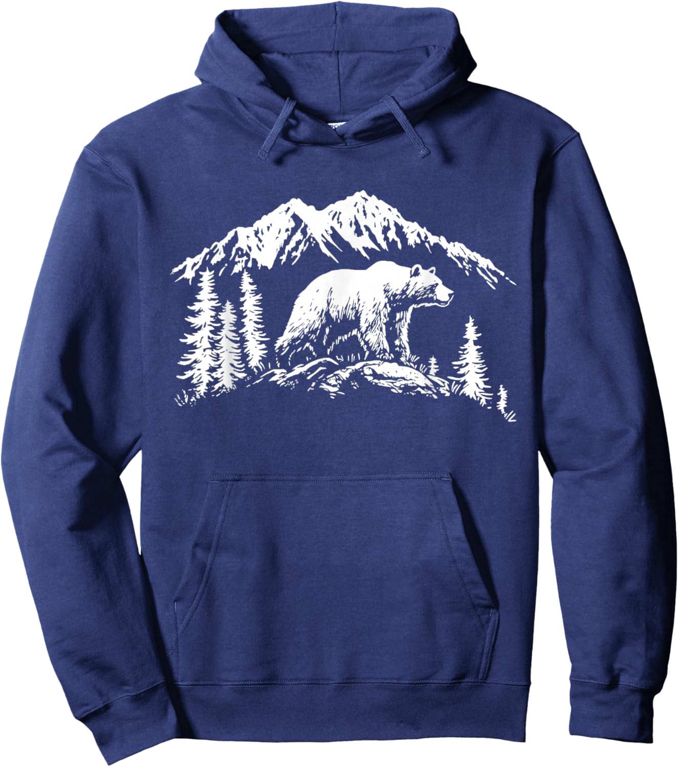 Grizzly Forest Wildlife Mountain Hoodie - Hoodie | Navy