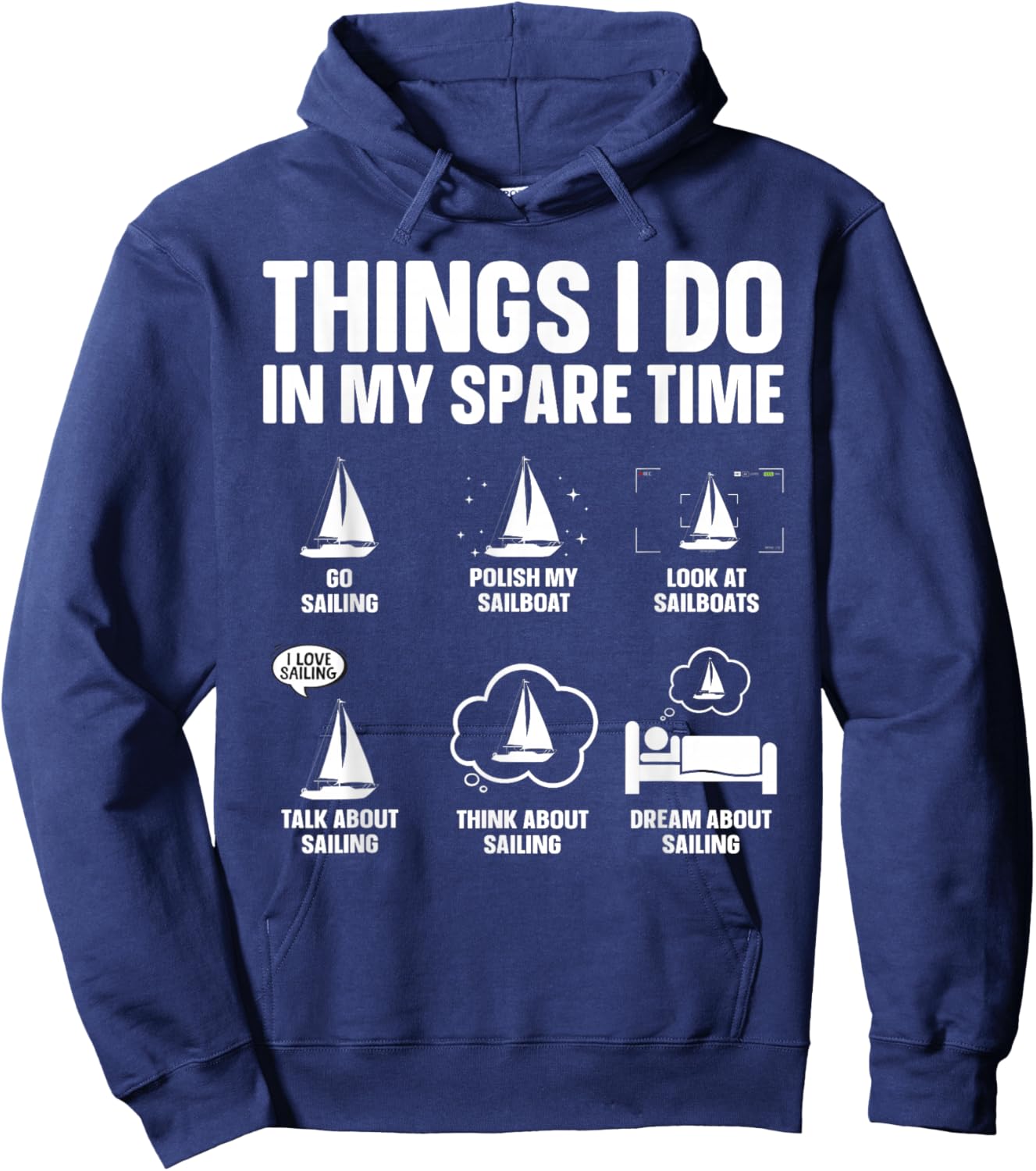 Funny Sailing Art Women Sailing Lover Sail Boat Hoodie - Hoodie | Navy