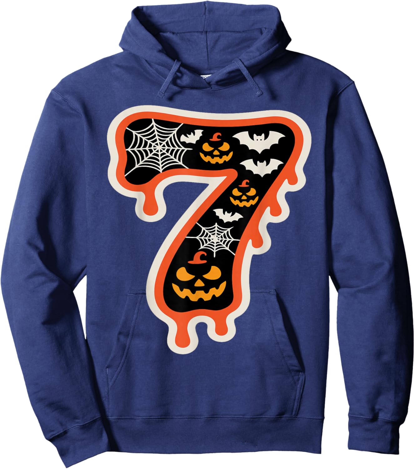 Spooky Pumpkin Number 7 Outfit for Halloween Hoodie - Hoodie | Navy
