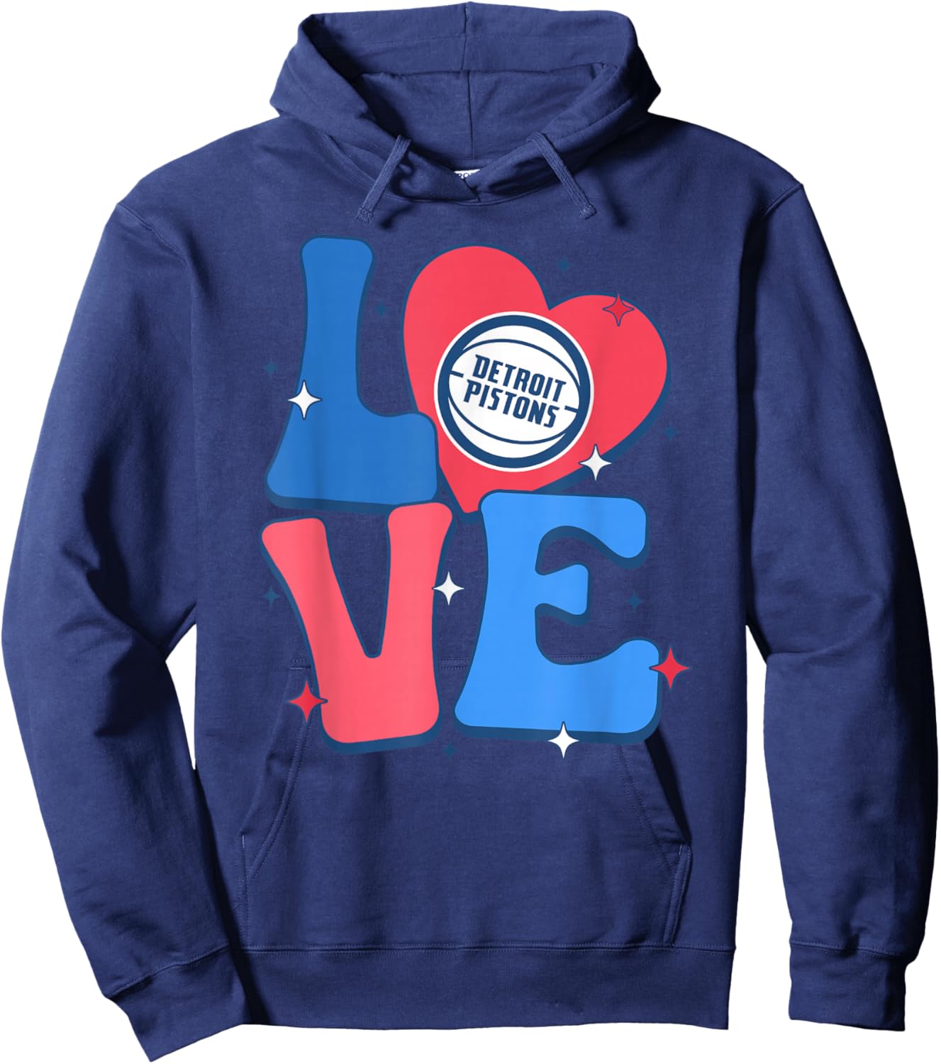 NBA Detroit Pistons Valentine's Day Love Hoodie - Hoodie | Navy