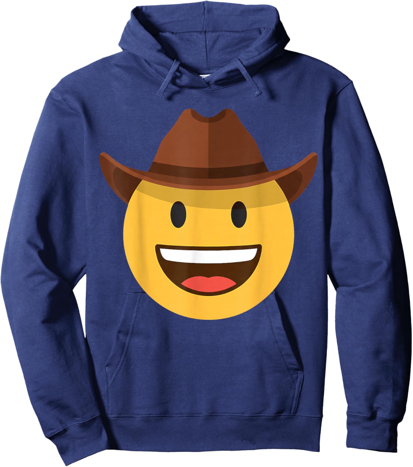 Funny Emoticon Cowboy Howdy Hat Happy Face Hoodie - Hoodie | Navy
