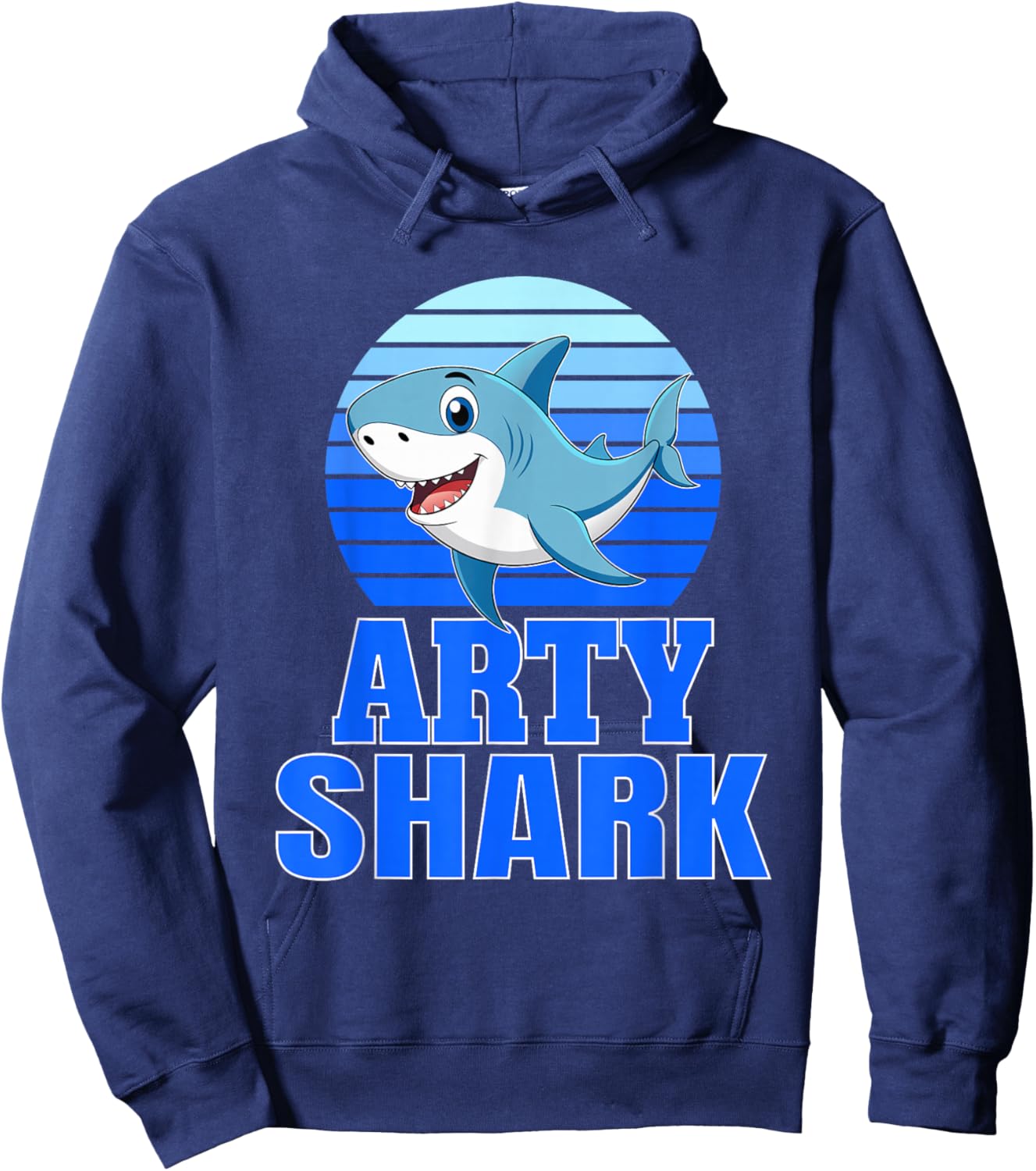 Arty Shark Family Reunion Squad First Last Name Hoodie - Hoodie | Navy