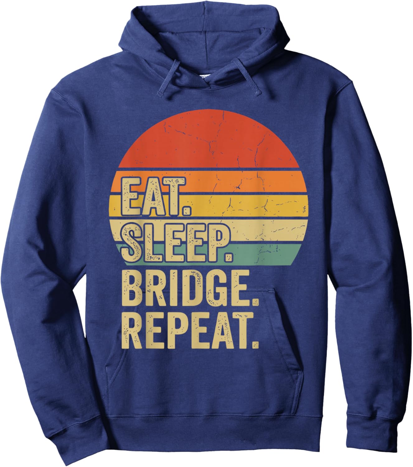 Eat Sleep Bridge Repeat Card Game Hoodie - Hoodie | Navy