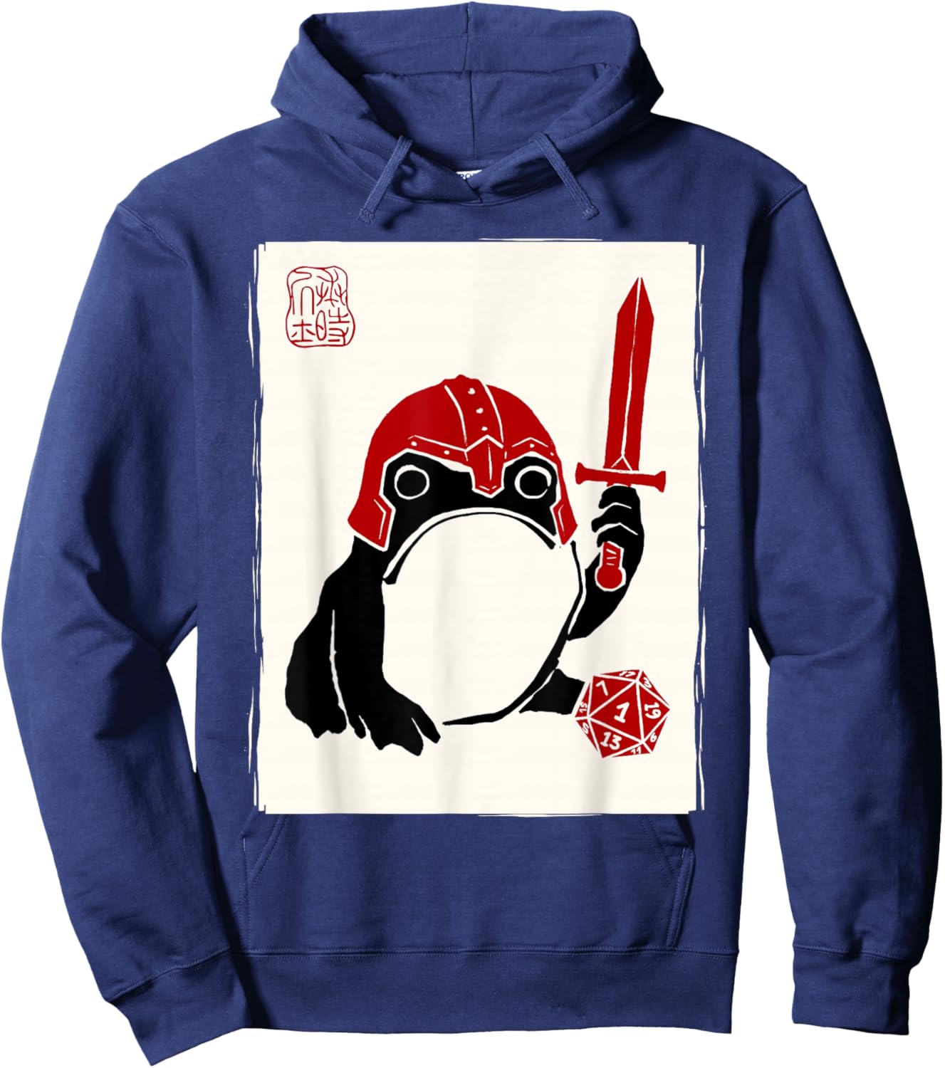 NAT 1 Grumpy Japanese Frog Fighter Funny DND Hoodie - Hoodie | Navy