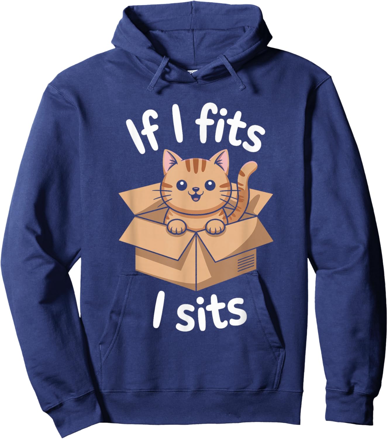 If I Fits I Sits Cat Hoodie - Hoodie | Navy