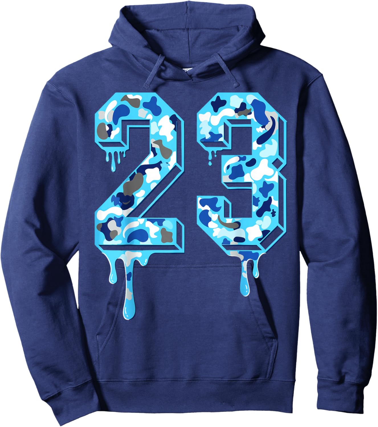 23 Drip Camo Gamma Blue Outfits Matching Hoodie - Hoodie | Navy