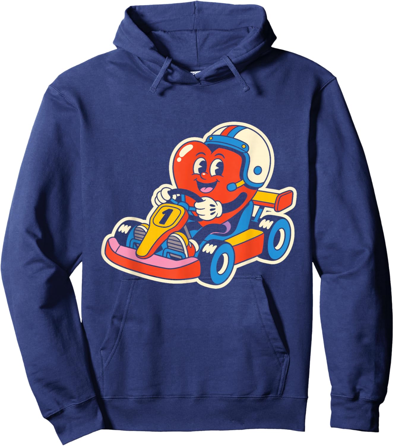 Heart Go Kart Valentines Day Boys Kids Hoodie - Hoodie | Navy