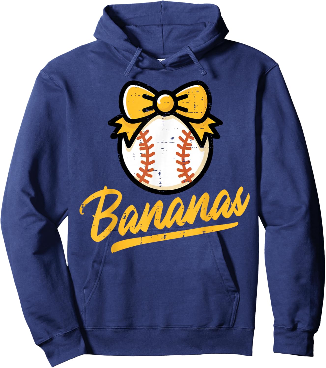 Banana Coquette Bow Cute Girls Kids Women Hoodie - Hoodie | Navy