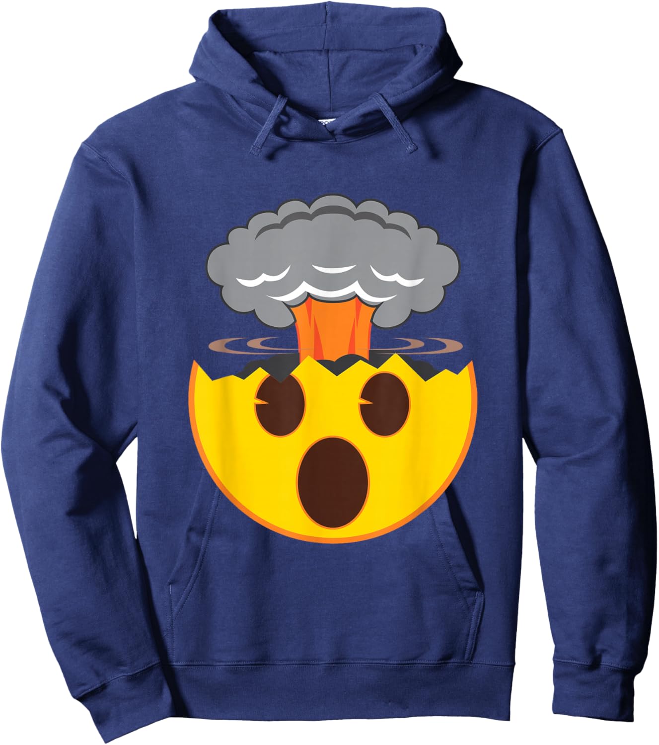 Official Emoji Explosion Yellow Smile Face Hoodie - Hoodie | Navy
