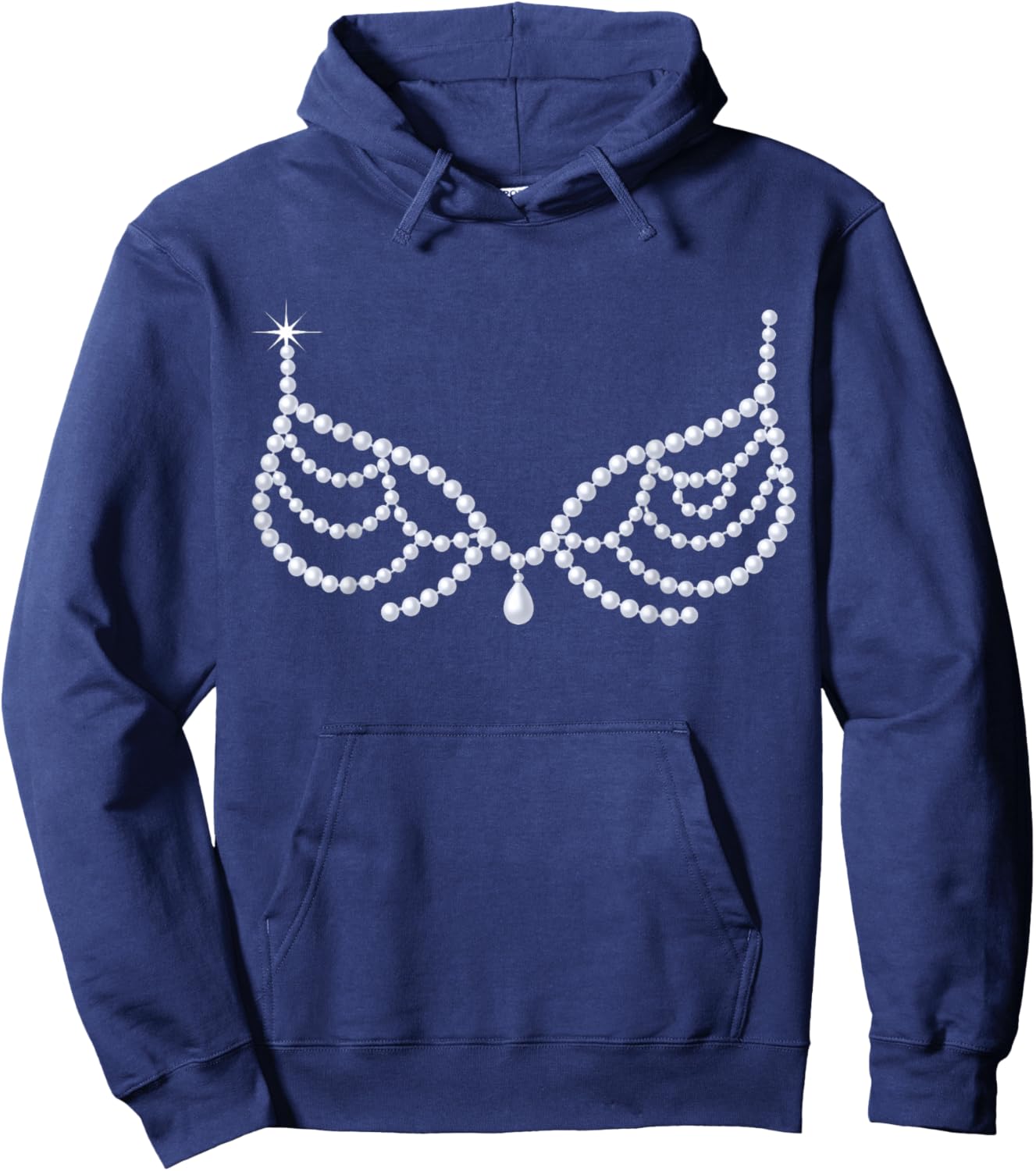 Crystal Bra Showgirl Halloween Lazy Costume Hoodie - Hoodie | Navy