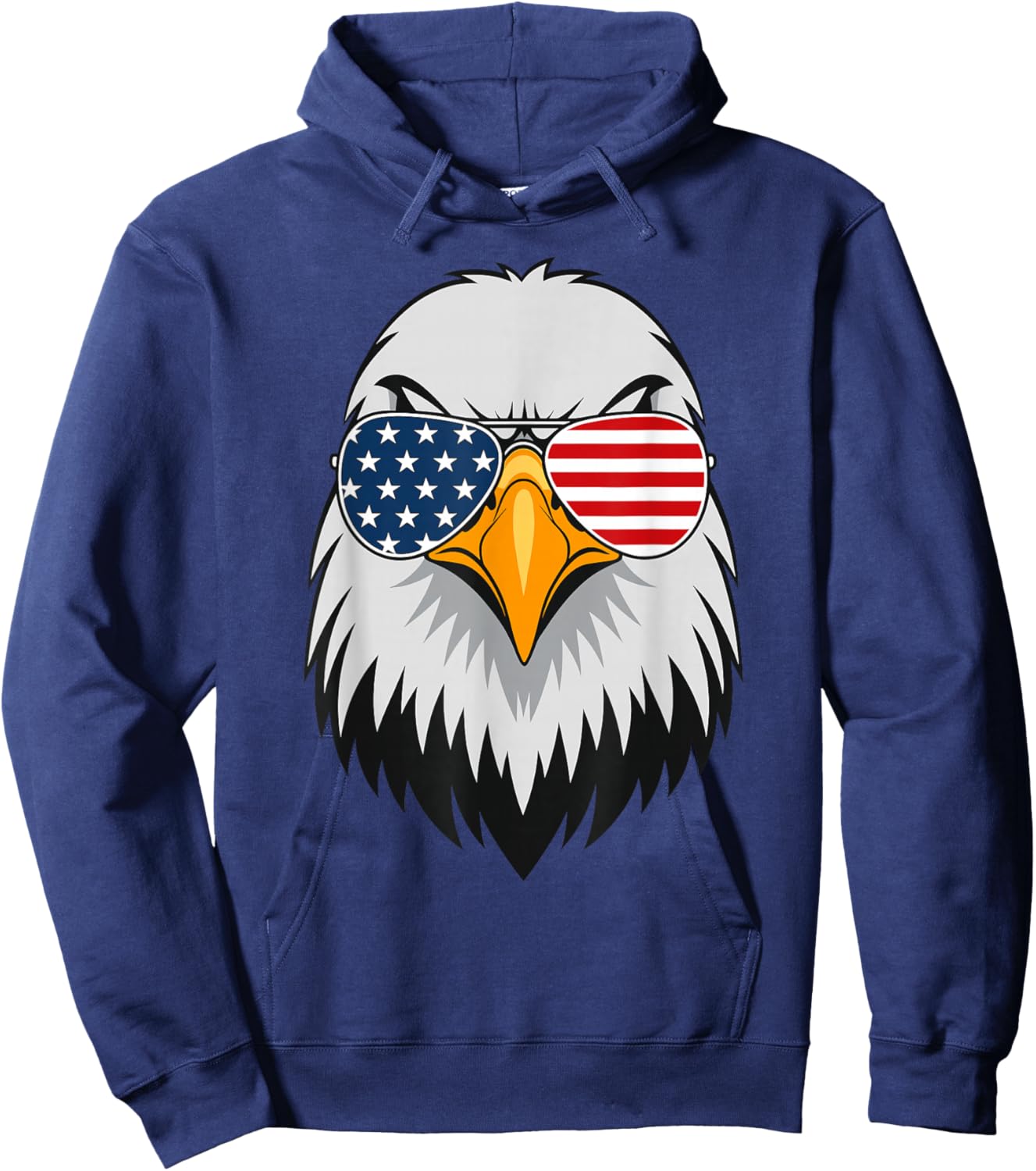 Eagle Animal Graphic with USA Sunglasses Hoodie - Hoodie | Navy