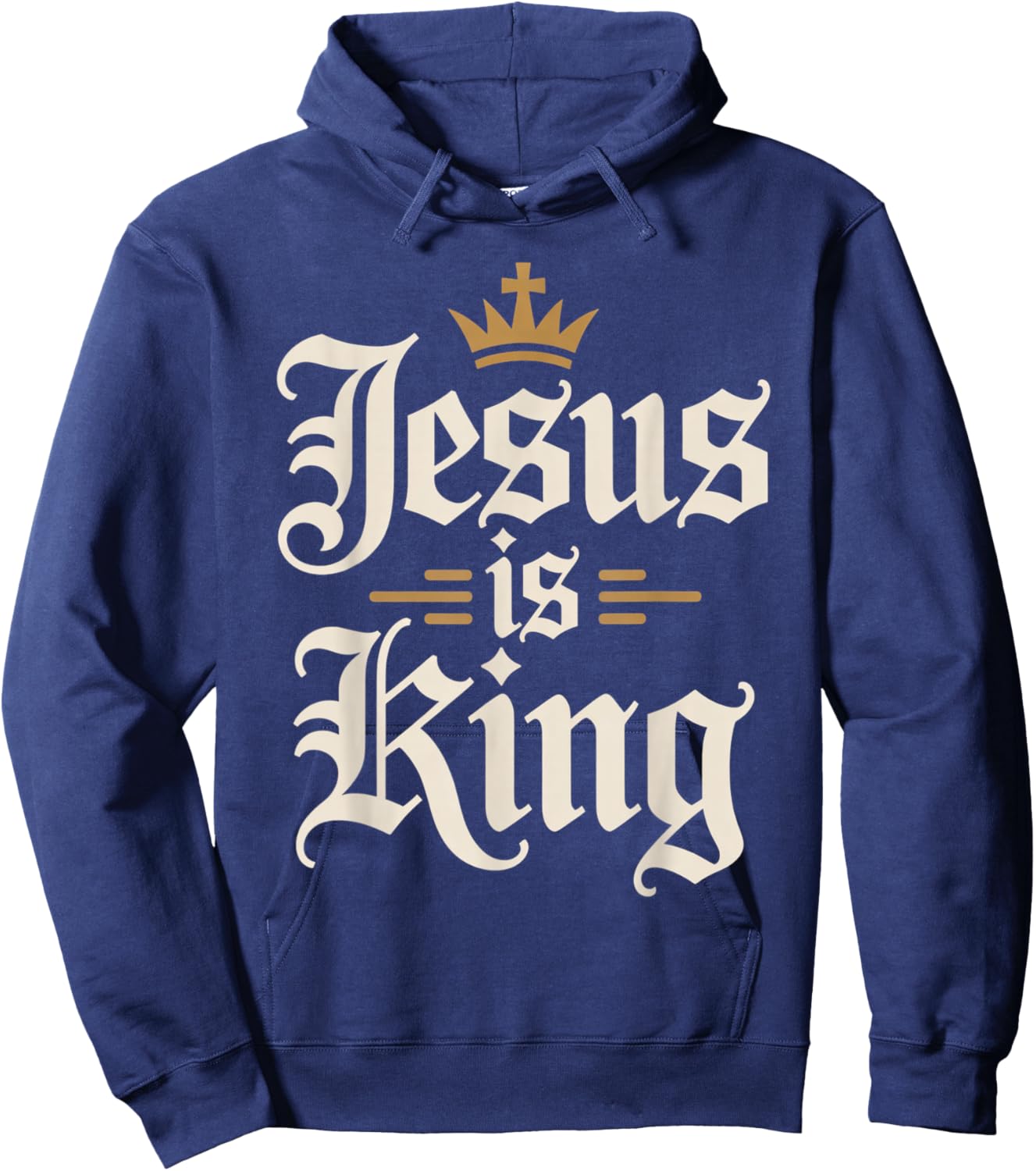 Jesus is King Christian Men Hoodie - Hoodie | Navy