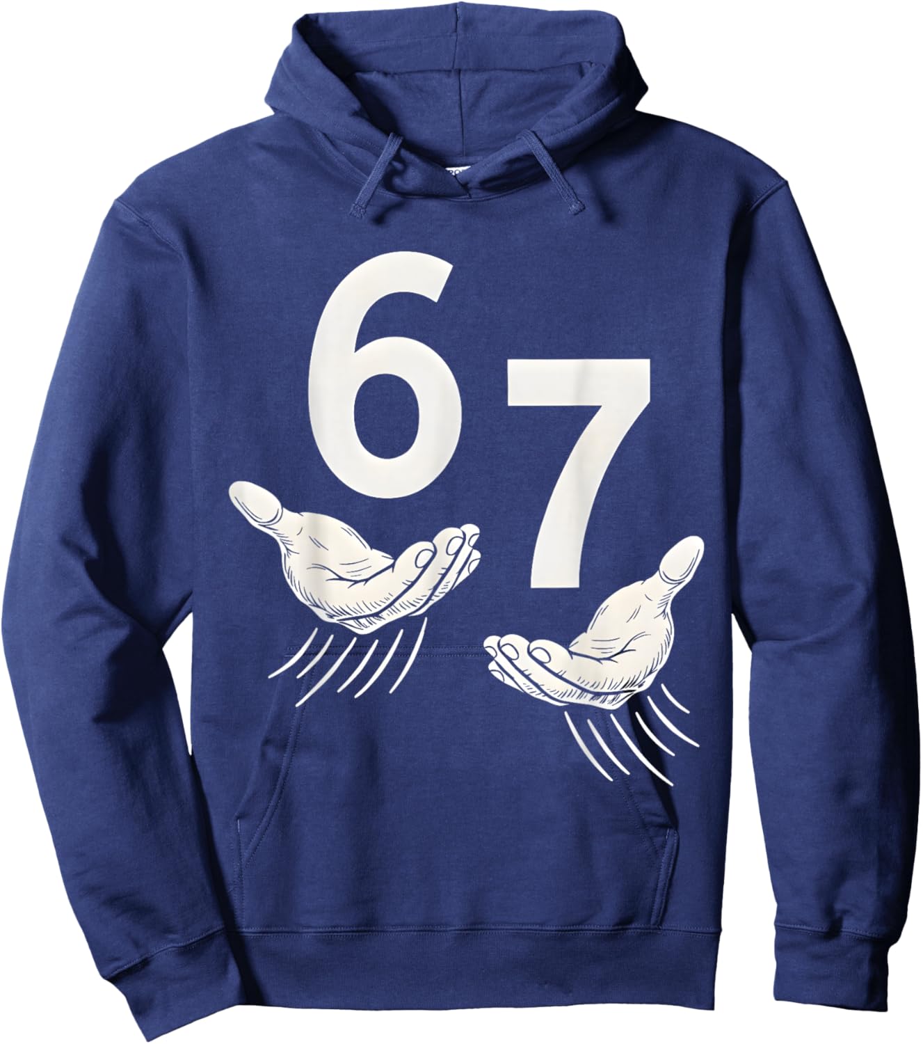 6 7 Six Seven Meme Hand Hoodie - Hoodie | Navy