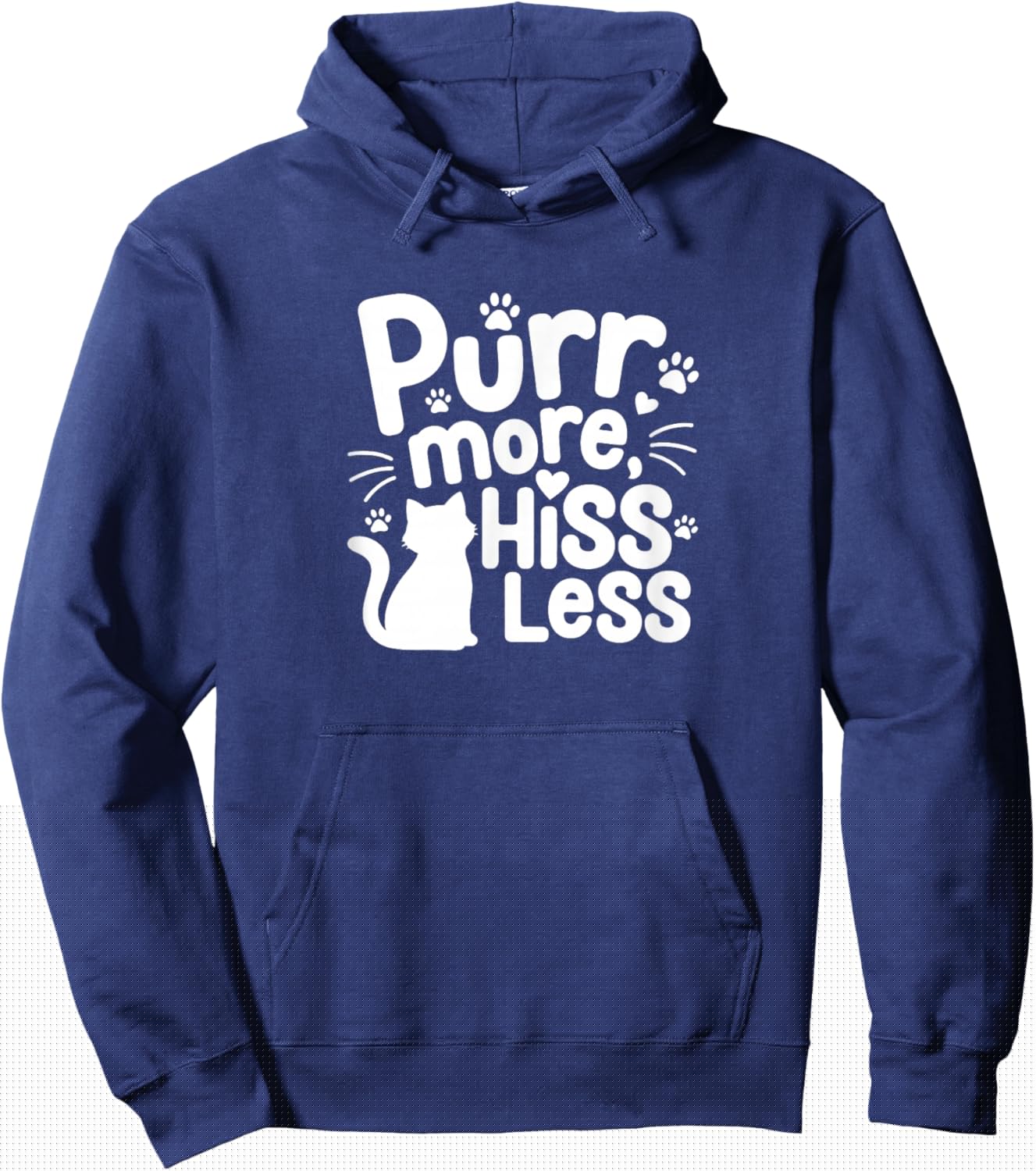 Cat Owner Must Haves - Purr More Hiss Less Hoodie - Hoodie | Navy