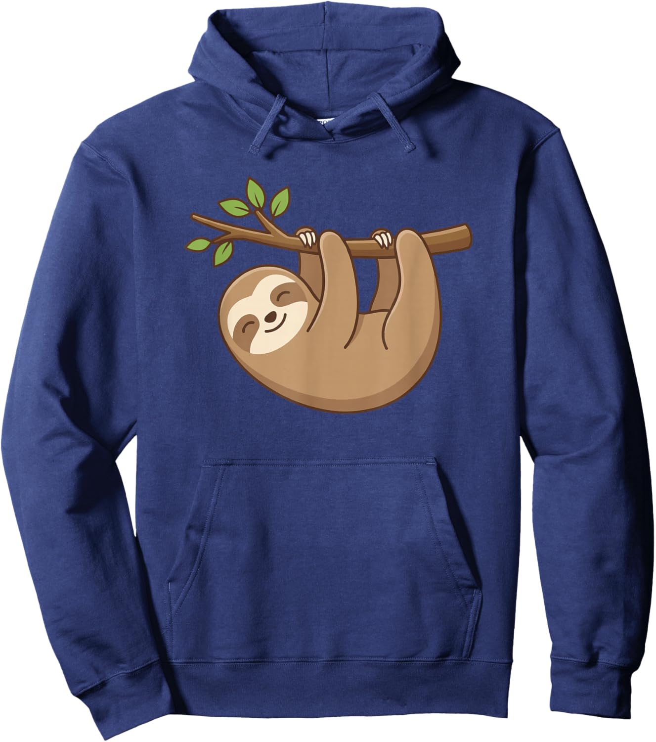 Hanging Sloth Cartoon Cute Relaxing Vibes Hoodie - Hoodie | Navy