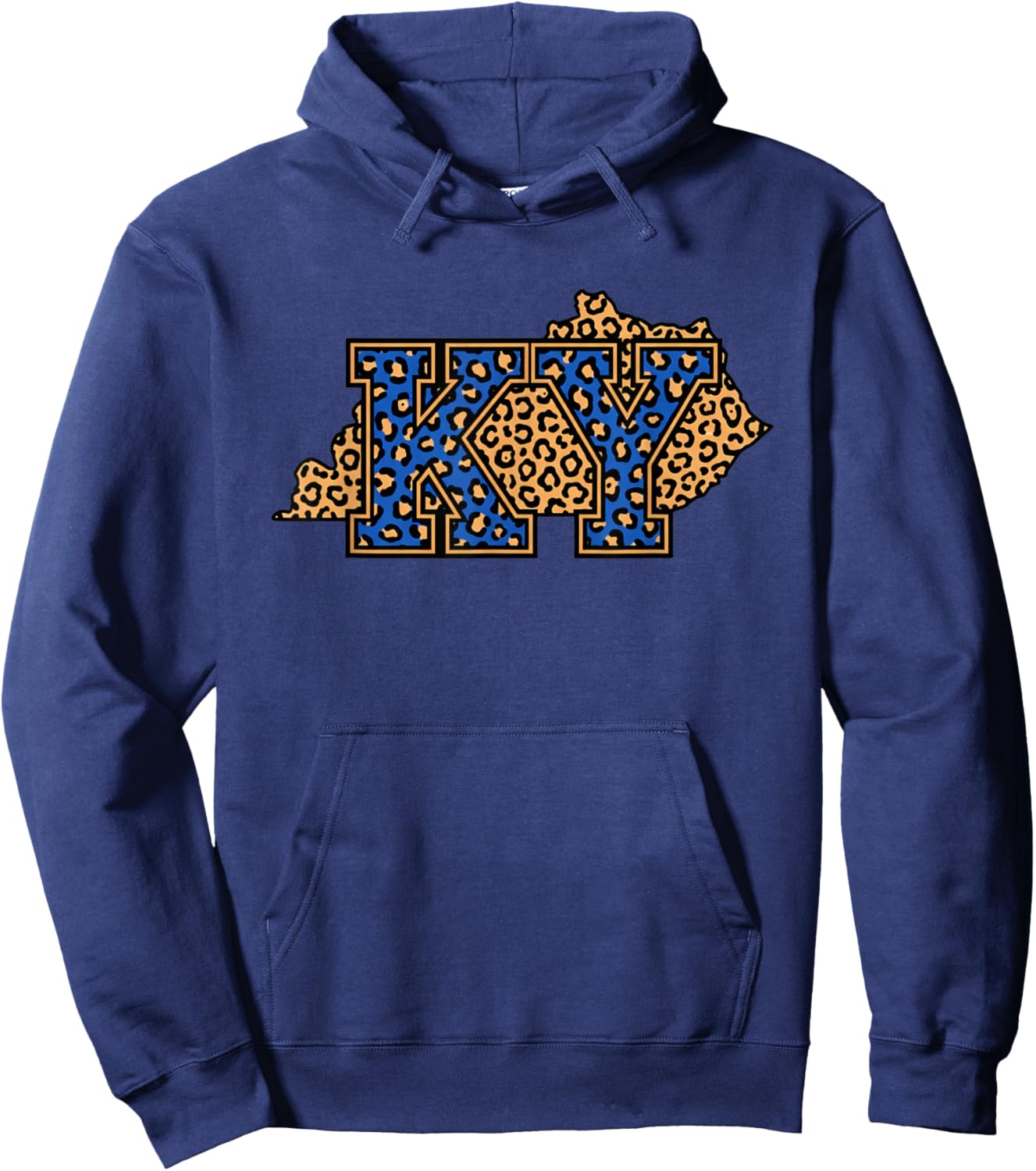 Kentucky Ky Leopard State Pride Design Hoodie - Hoodie | Navy