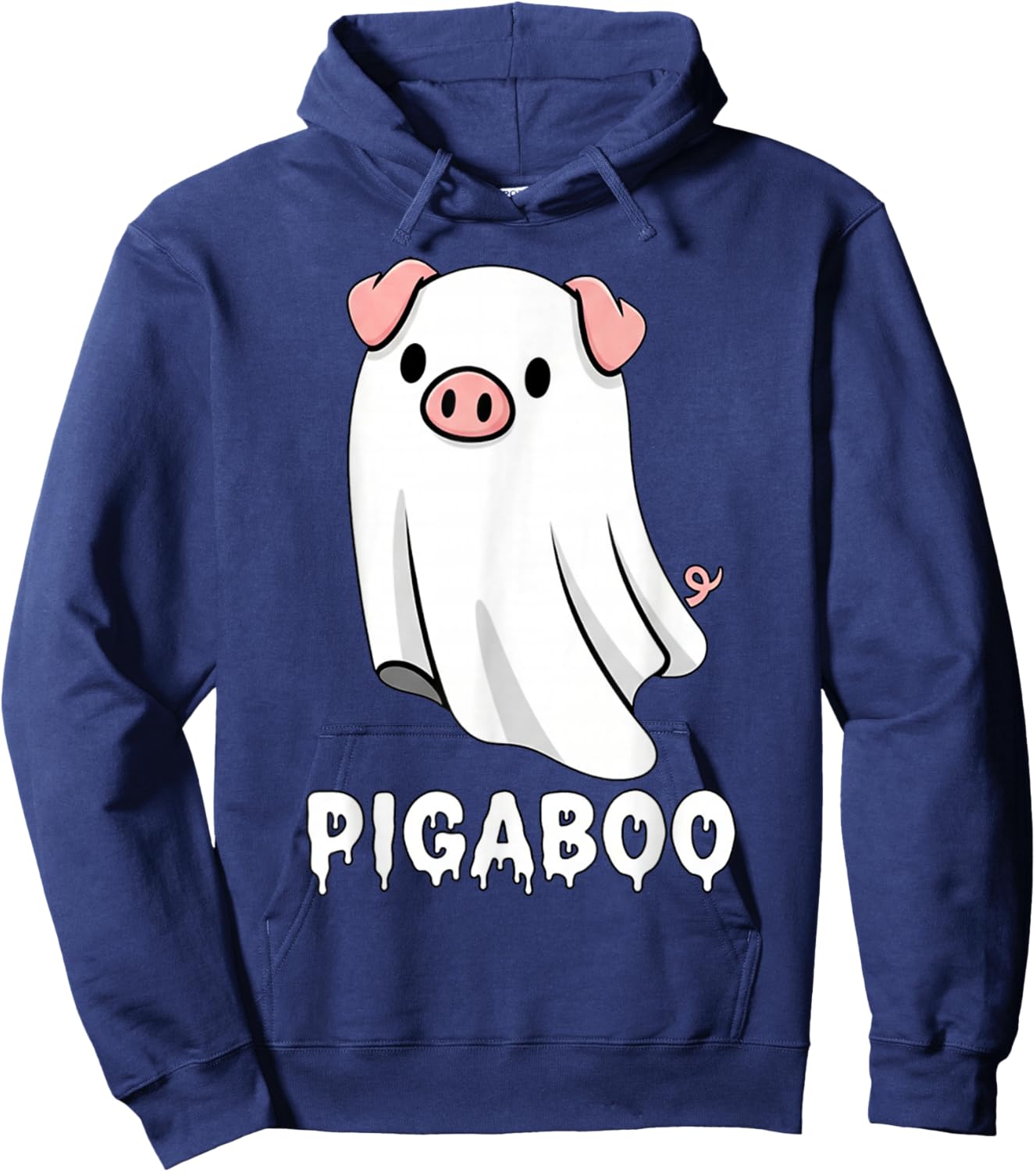 Funny Pig Ghost Spooky Season Hoodie - Hoodie | Navy