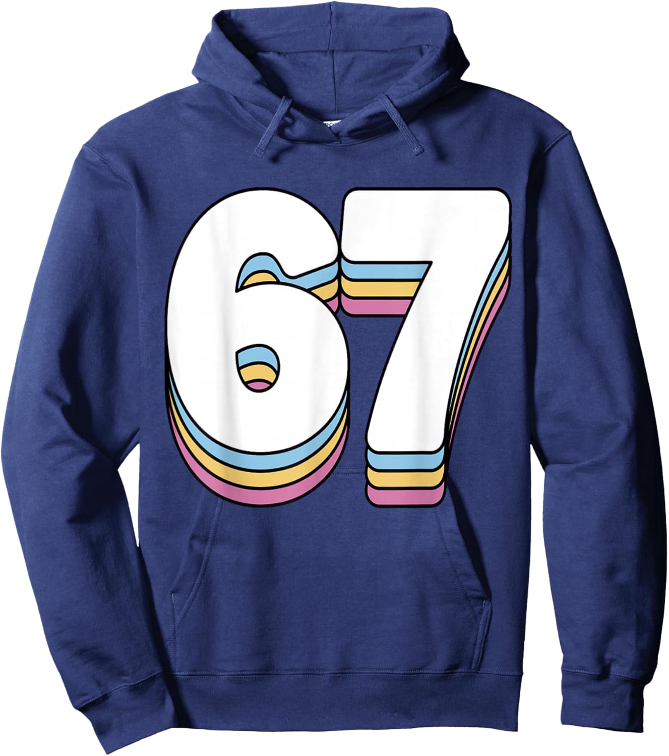 Funny 6 7 Meme Six Seven Gen Alpha Slang 67 Hoodie - Hoodie | Navy