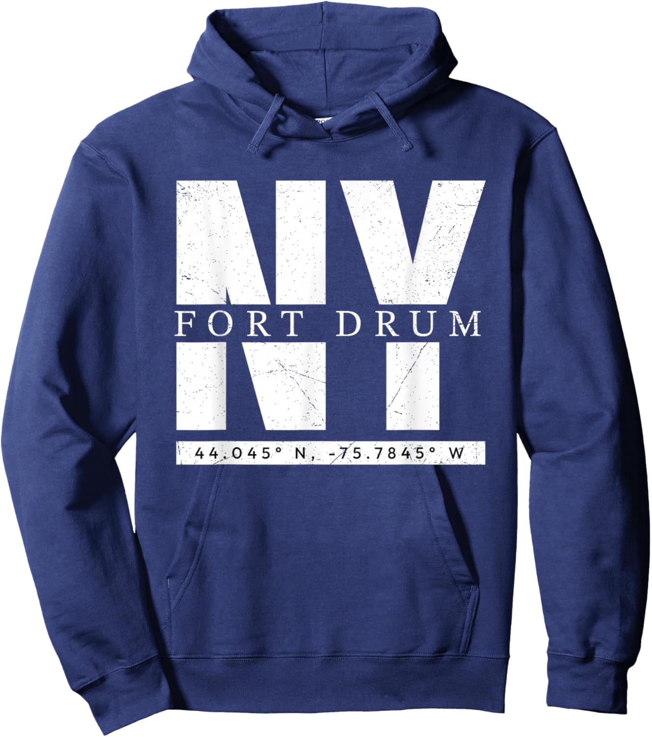 Fort Drum, NY Retro Urban Style Coordinates Hoodie - Hoodie | Navy