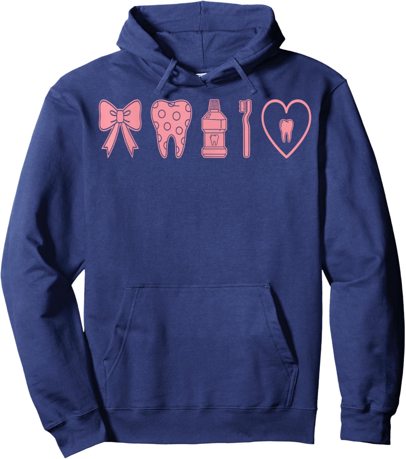 Coquette Bow Dental Hygienist Pastel Aesthetic Hoodie - Hoodie | Navy