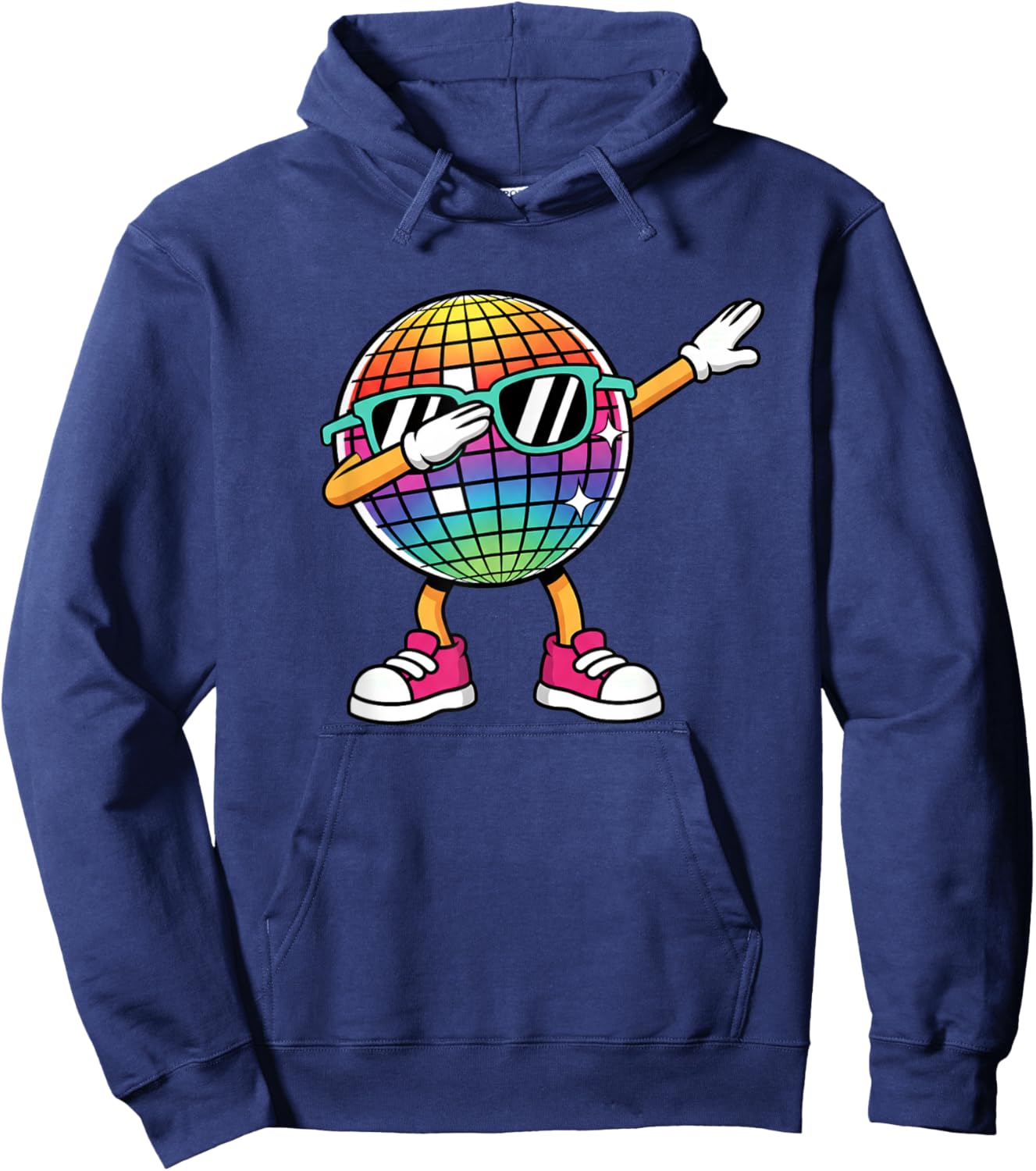 Dabbing Disco Ball Kids 80S 90S Dance Hoodie - Hoodie | Navy