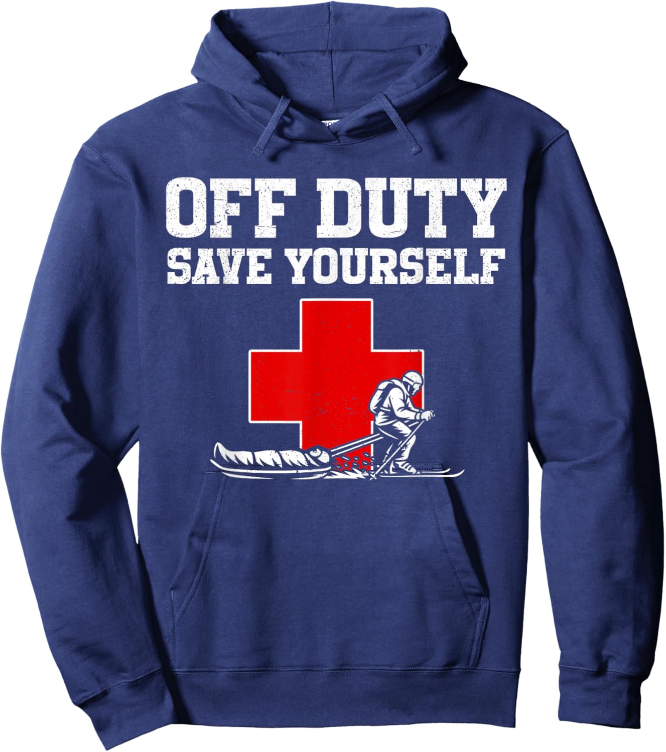 Ski Patrol Funny Mountain Rescue Hoodie - Hoodie | Navy