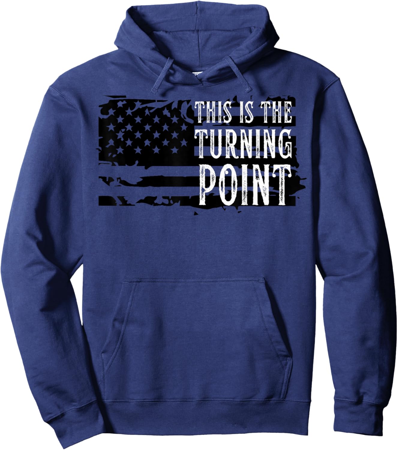Men Vintage This is The Turning Point USA Flag Hoodie - Hoodie | Navy