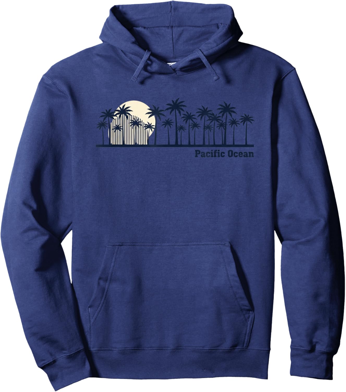 Pacific Ocean Palm Trees Retro Kids Surf Coast Hoodie - Hoodie | Navy