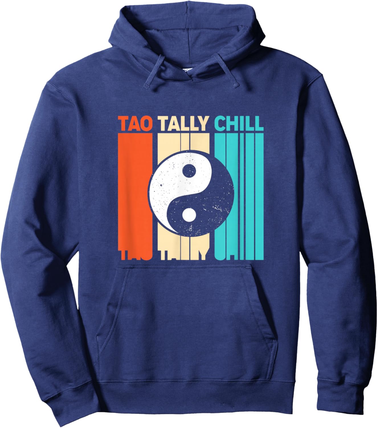 Retro Daoism Taoism Tao Totally Chill Yin Yang Hoodie - Hoodie | Navy