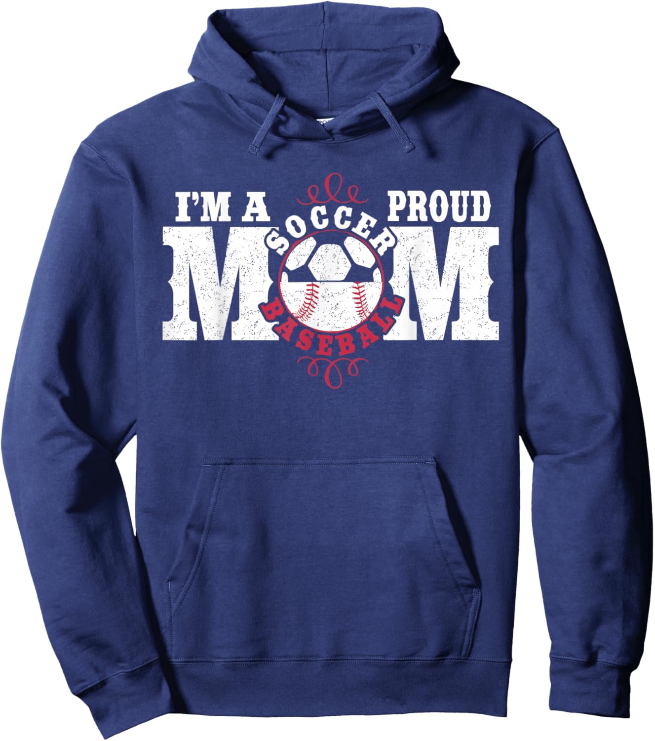 I'm a Proud Soccer Baseball Mom Hoodie - Hoodie | Navy