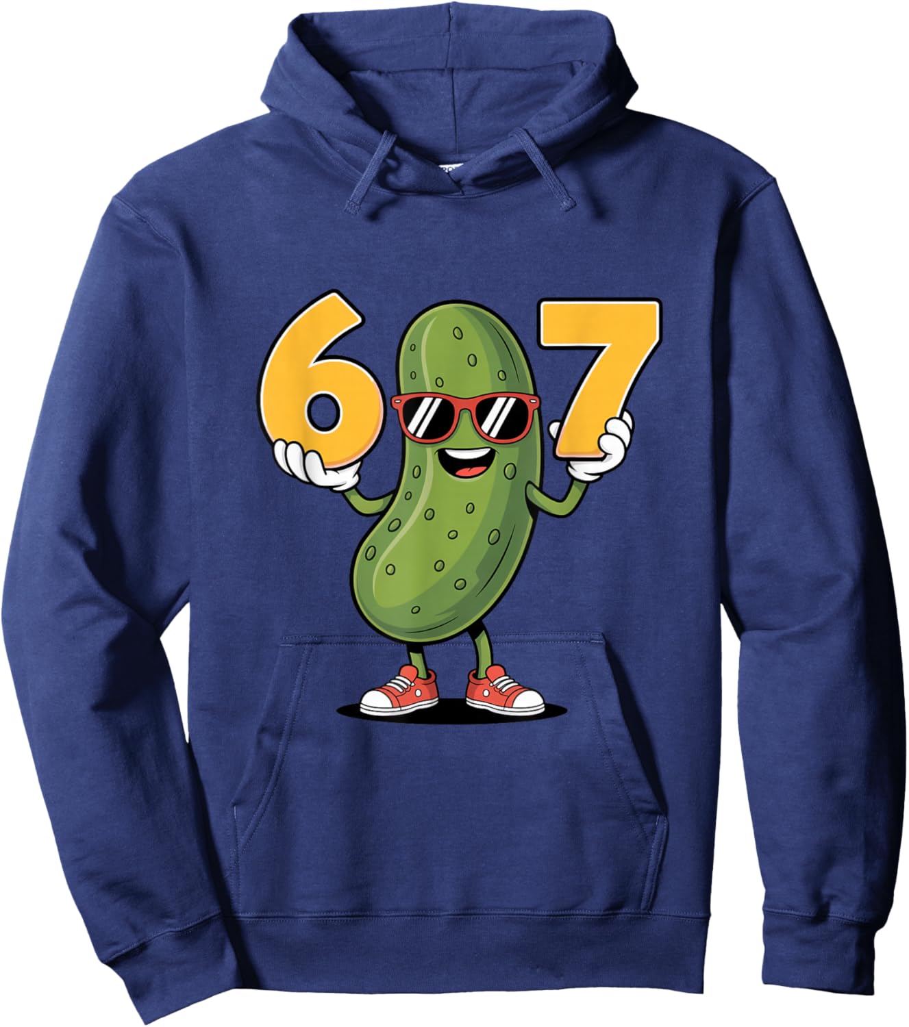 67 Meme Funny Pickle 6 7 Six Seven 6-7 Hoodie - Hoodie | Navy