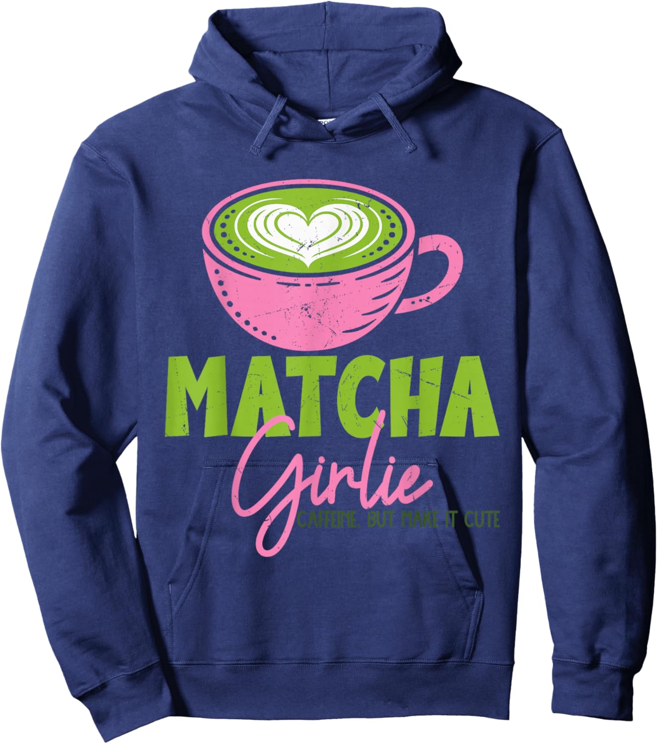 Matcha Green Tea Lover ICES Matcha Latte Hoodie - Hoodie | Navy